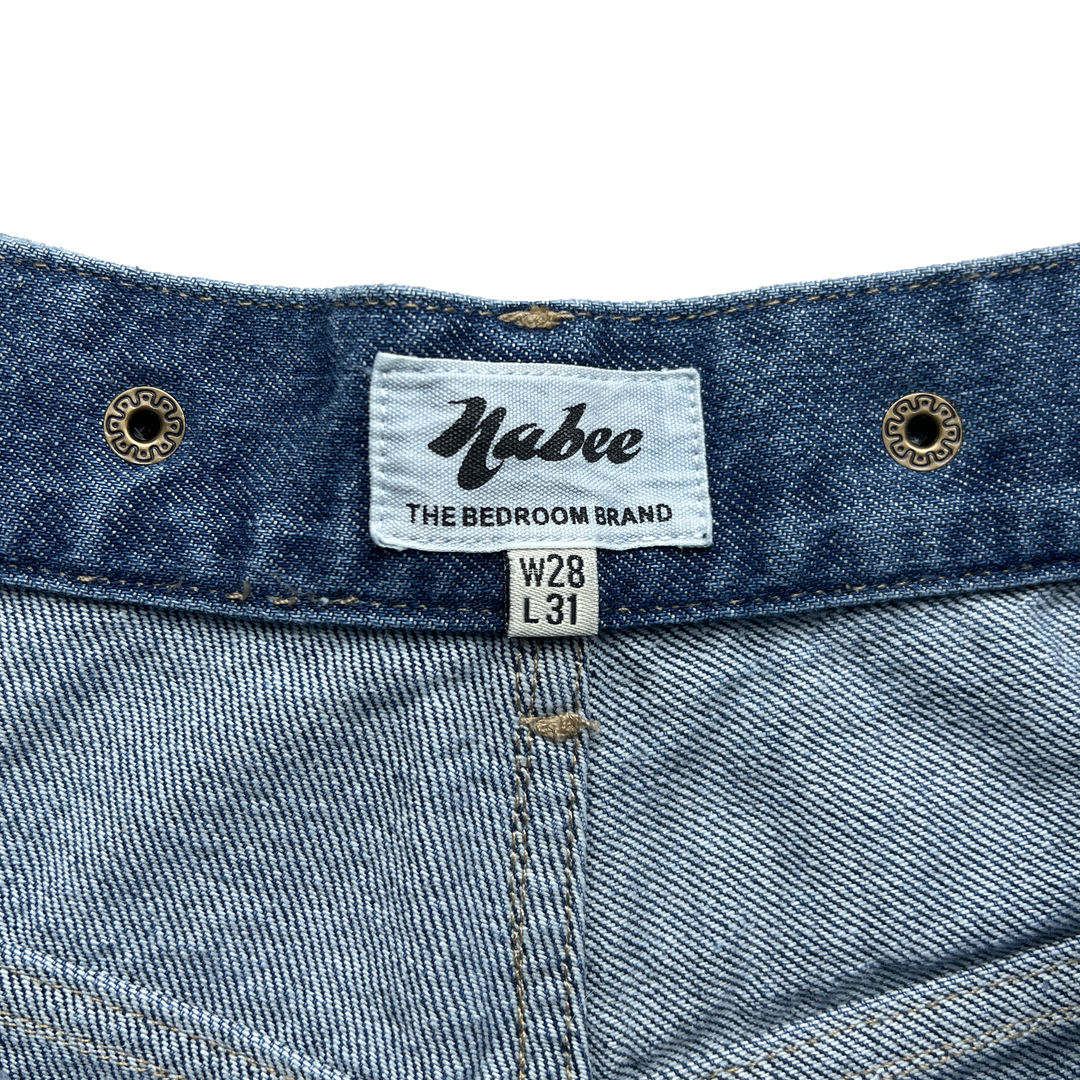 Straight Mule Ear Denim Pants