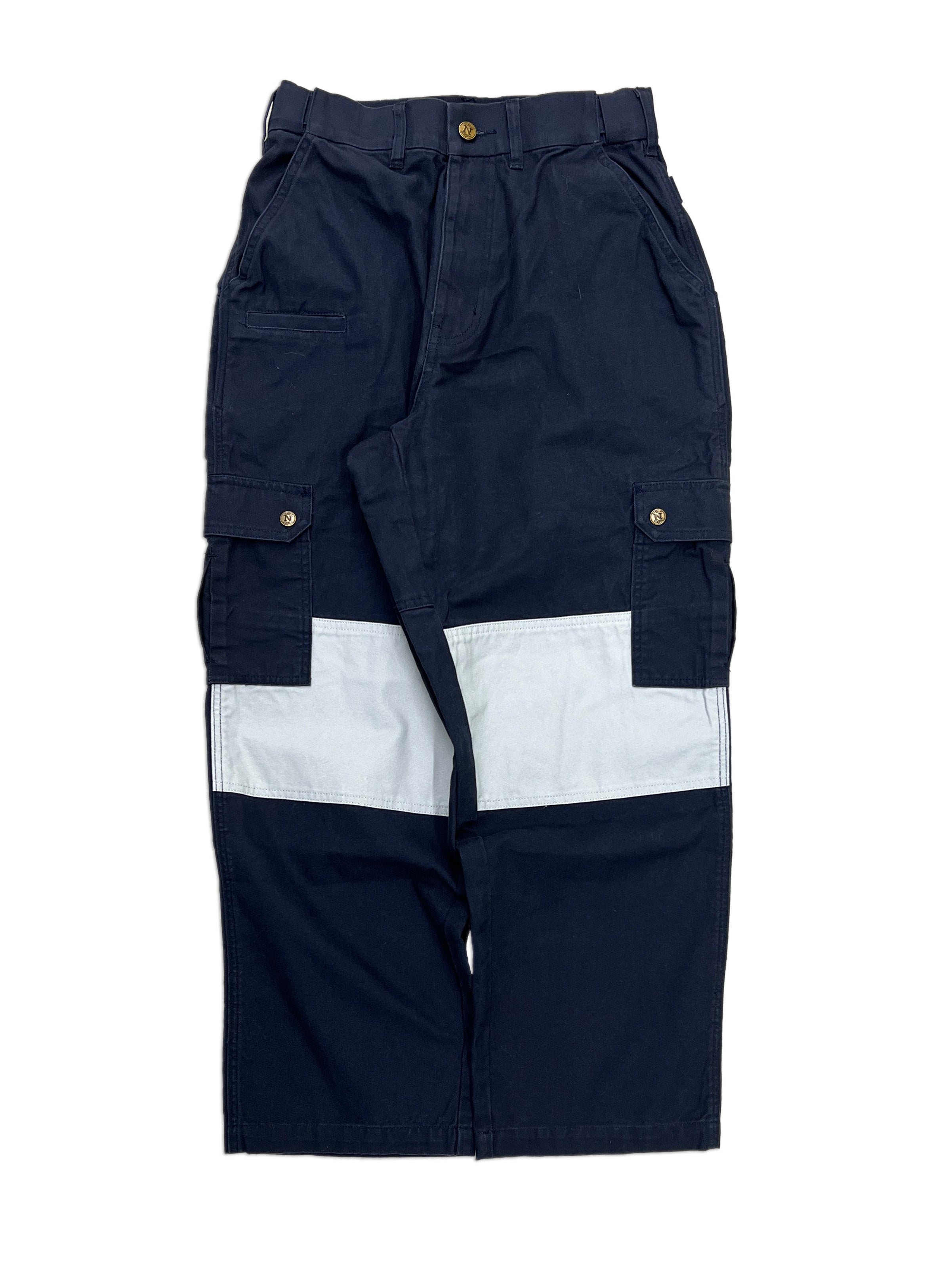 Navy 2-Tone Straight Uniform Cargo Pants