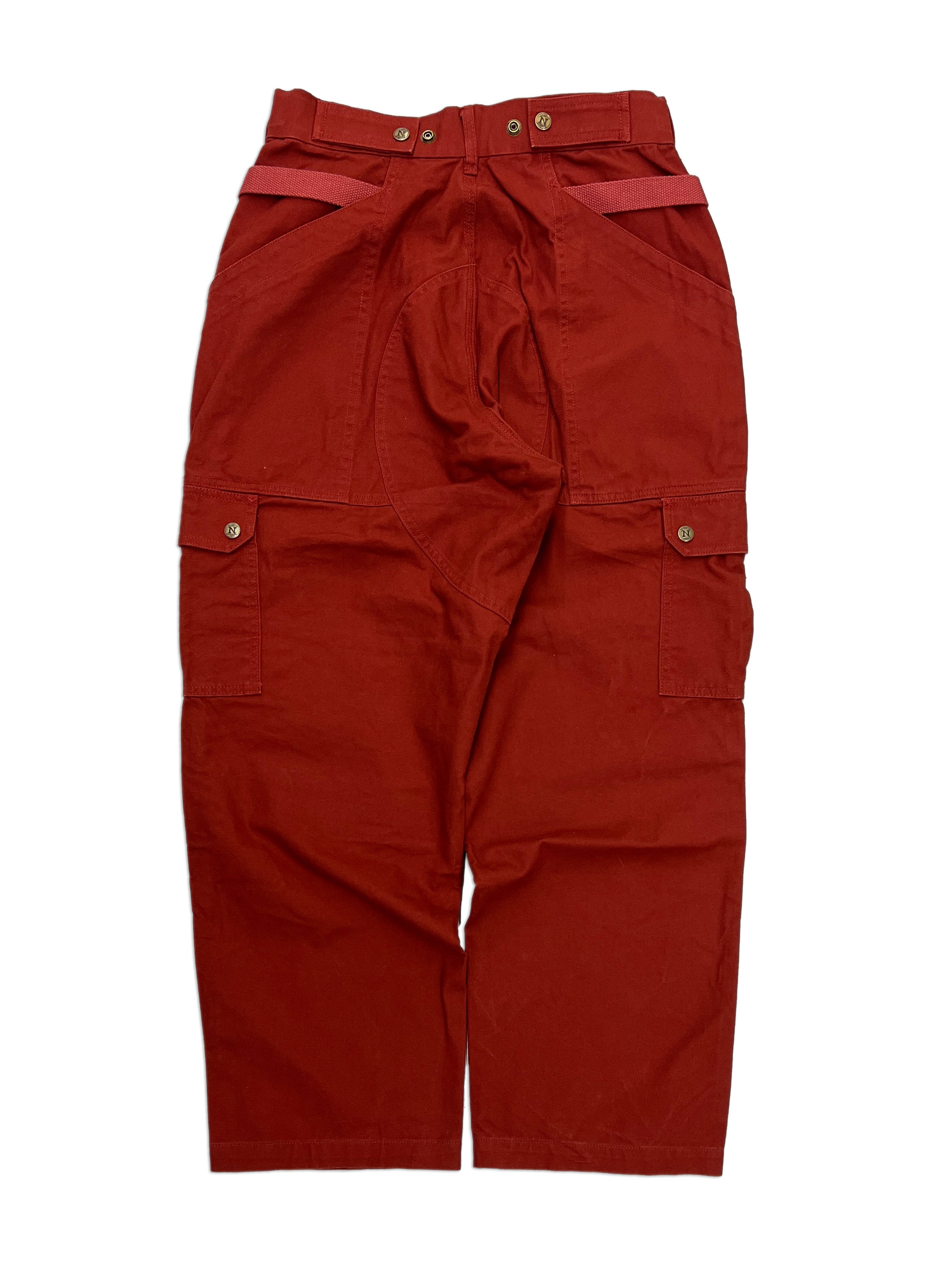 Red 2-Tone Straight Uniform Cargo Pants