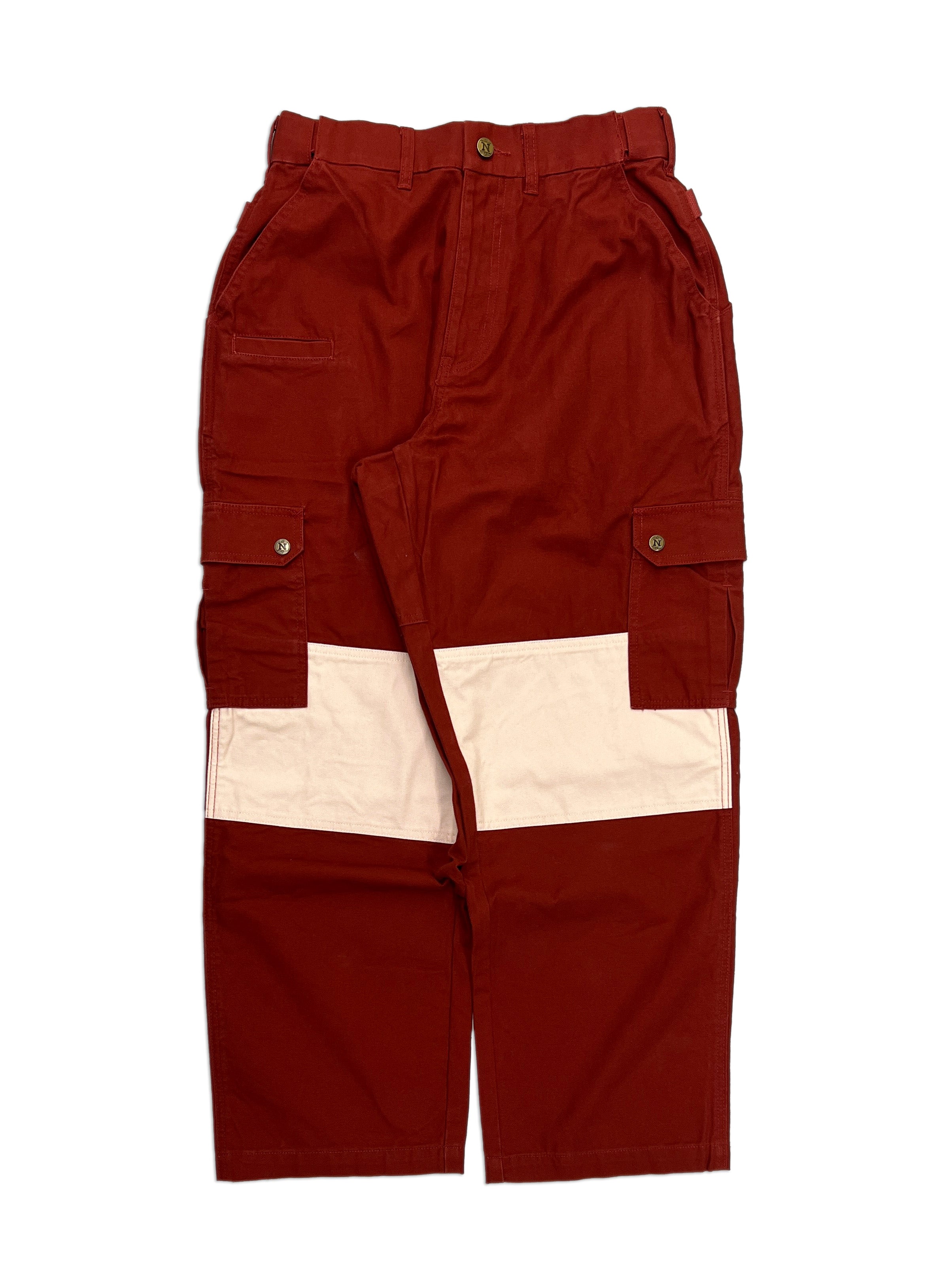 Red 2-Tone Straight Uniform Cargo Pants