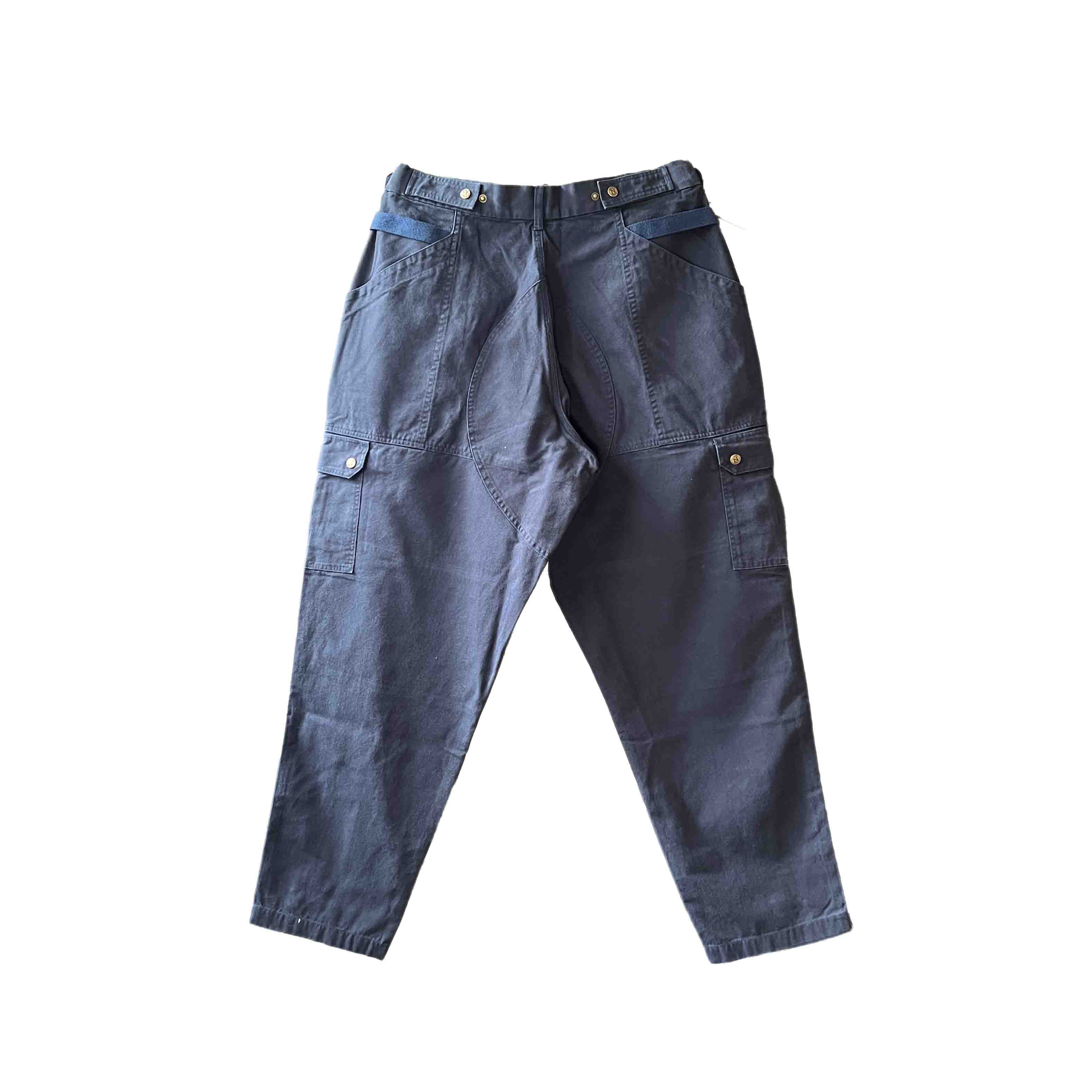 Waist: 37" x Inseam: 32" High Rise 2-Tone Navy Tapered Uniform Cargo Pants-2