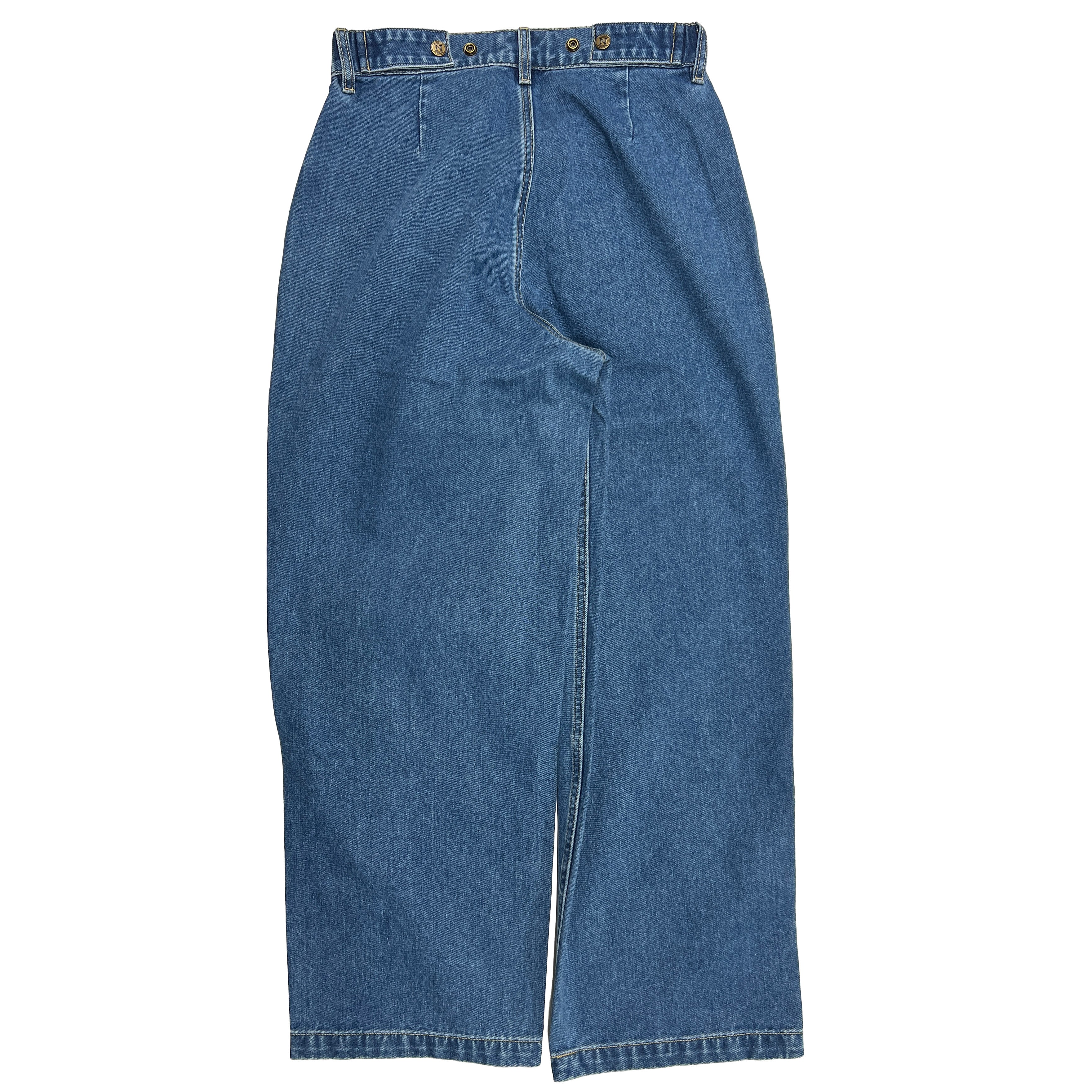 Unreleased Sample - W28 x L29 - 13” Rise - 40” Hip - 25” Thigh- Navy Culotte Straight Fit