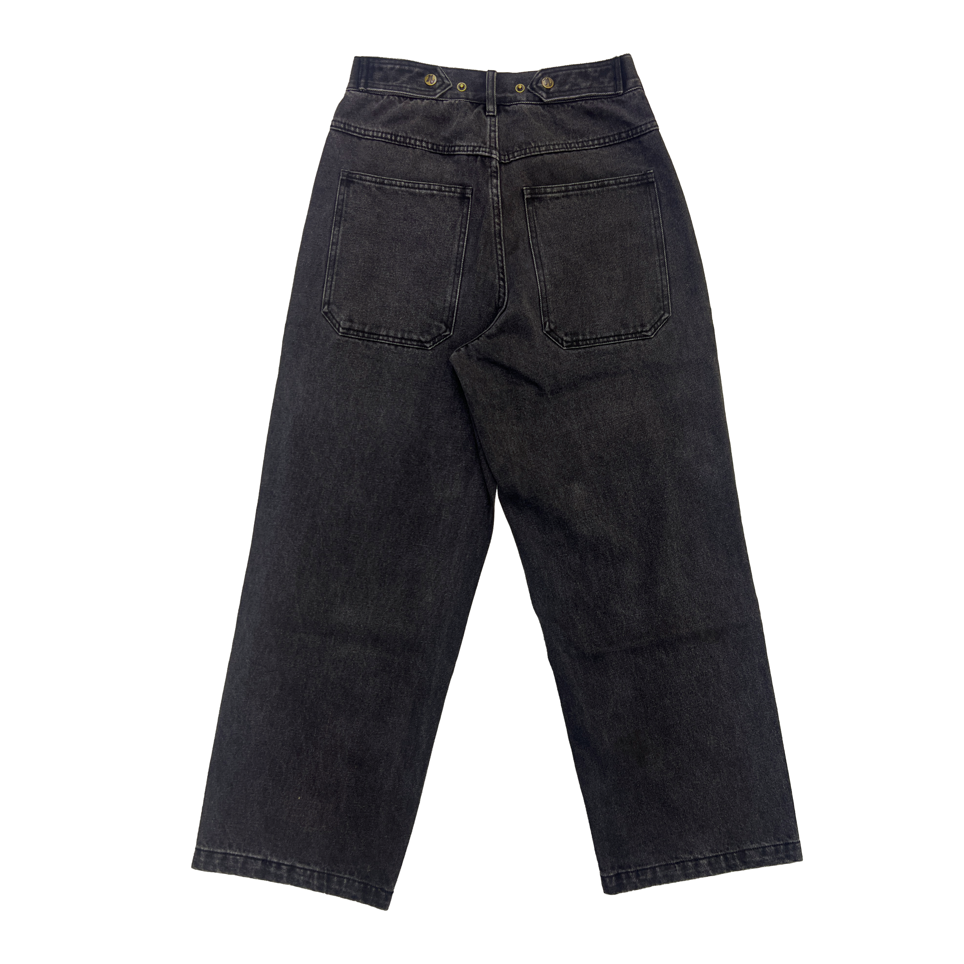 12oz Black Straight Mule Ear Denim Pants (old style)