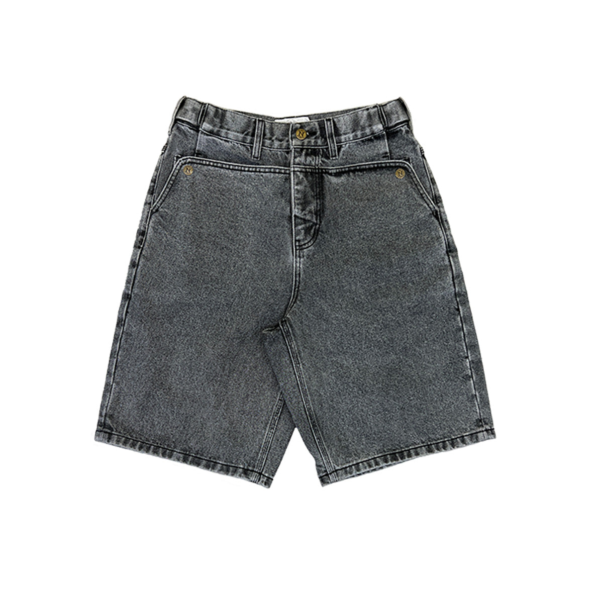 Black Mule Ear Denim Shorts