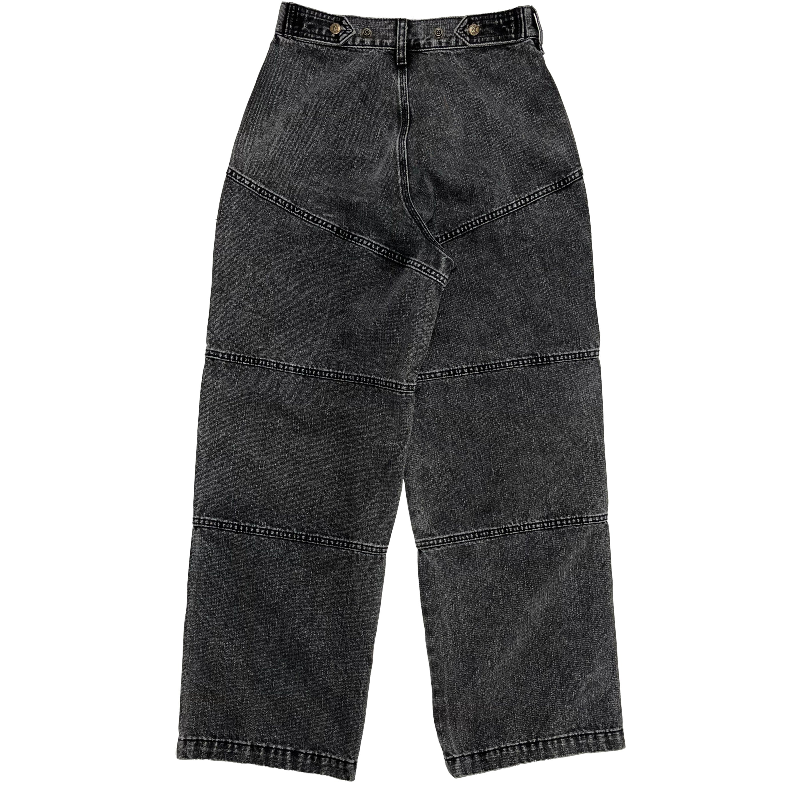 Black Carpenter Straight Mule Ear Denim Pants