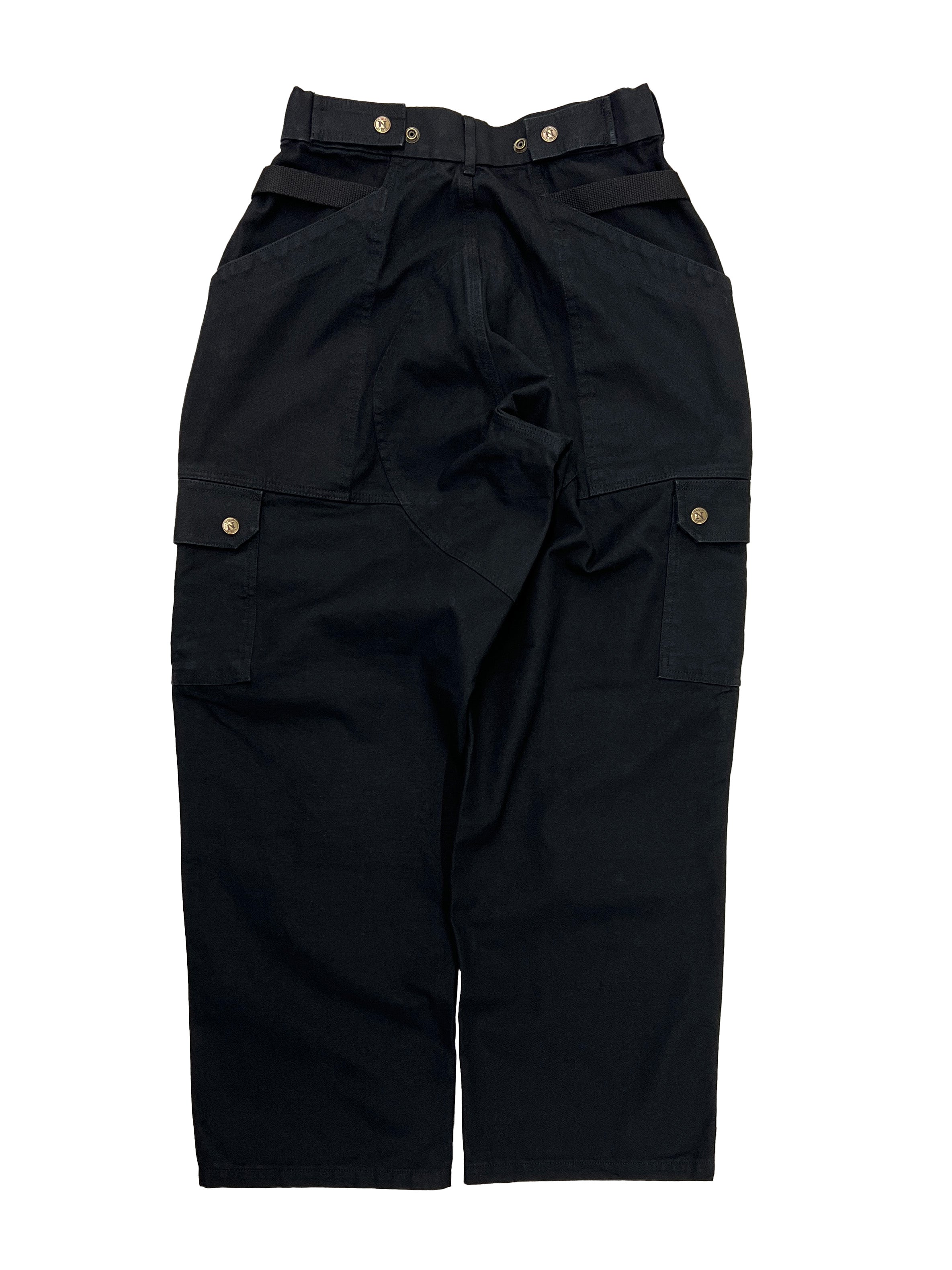 Black Straight Uniform Cargo Pants