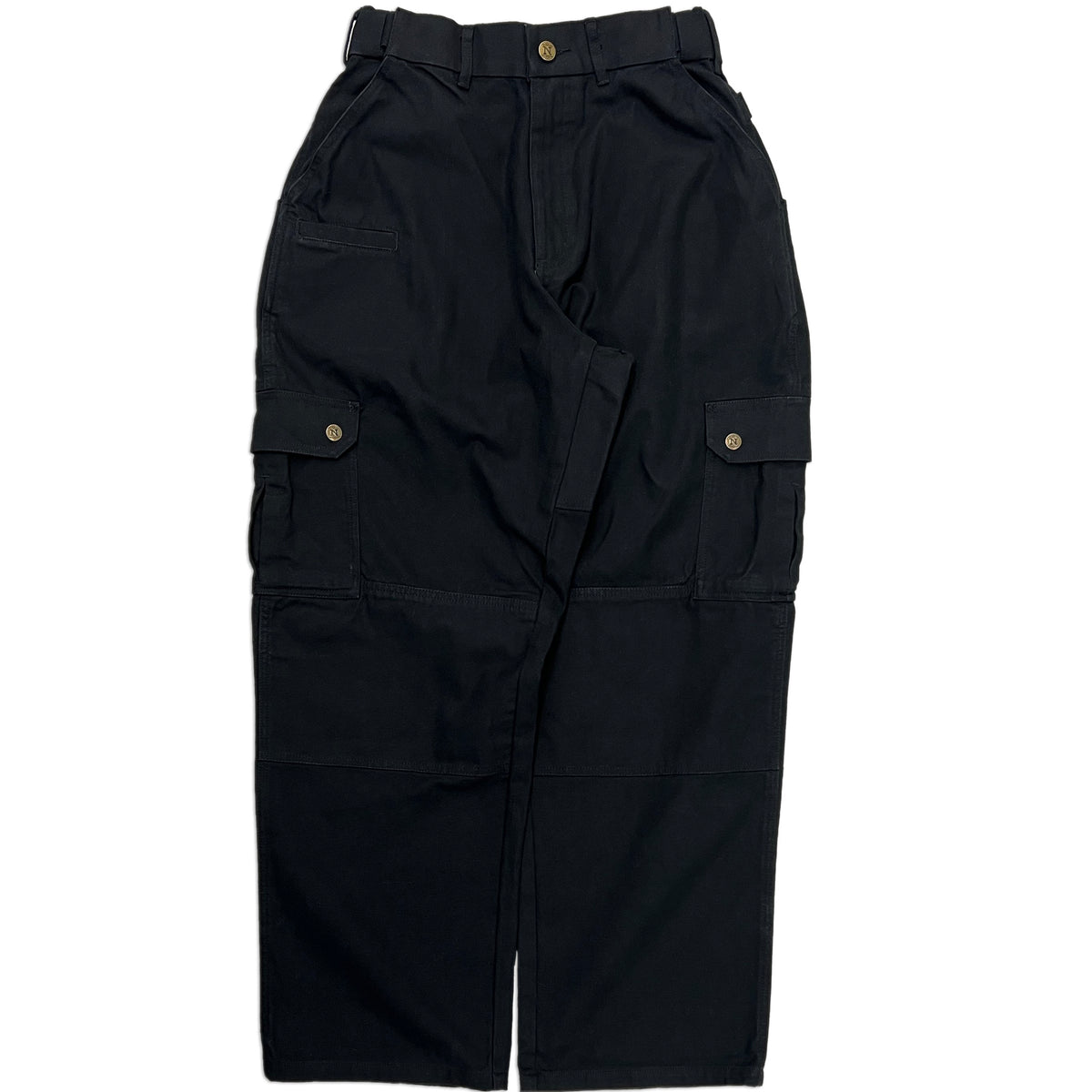 Black Straight Uniform Cargo Pants