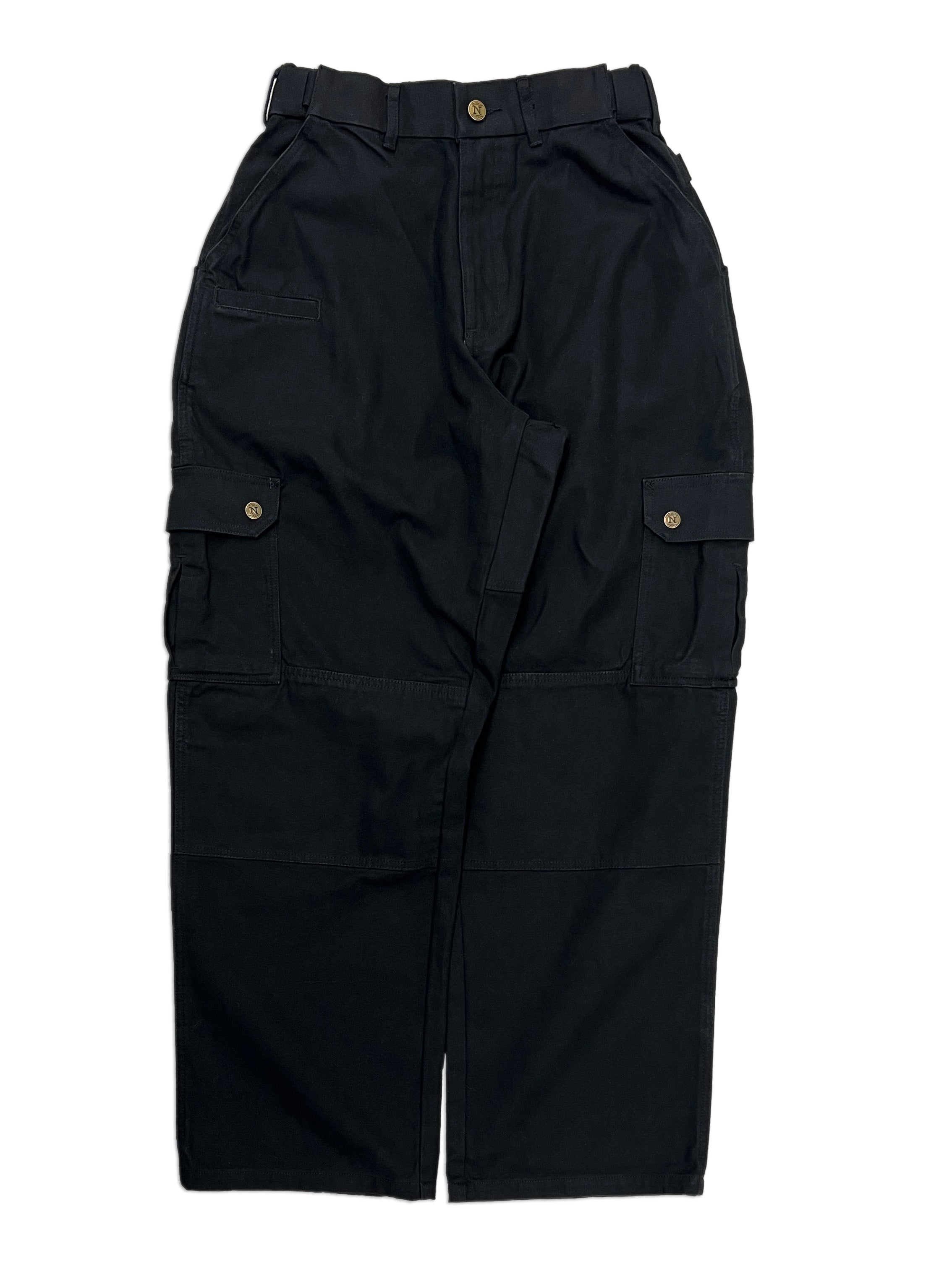 Black Straight Uniform Cargo Pants