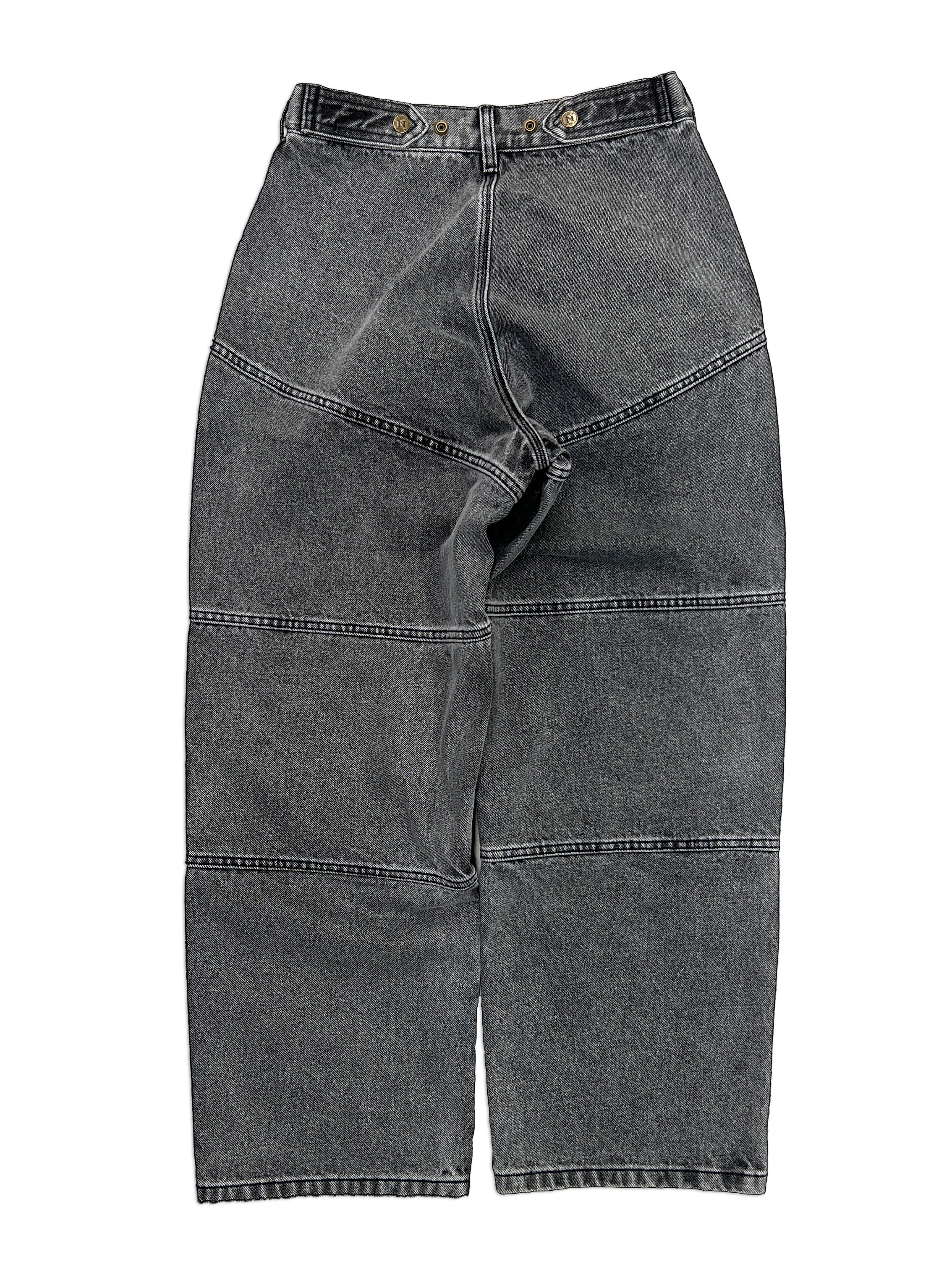 Black Carpenter Straight Mule Ear Denim Pants