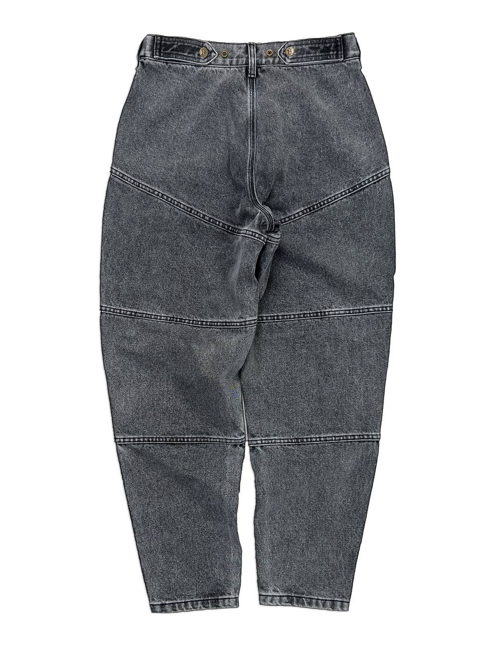 Carpenter Mule Ear Denim Pants, 100% cotton - 14 ounce denim, Navy, Tapered fit, Unisex, gender neutral, adjustable waist band allows for 2 inches of stretch and 2 inches of tightening, back side photo