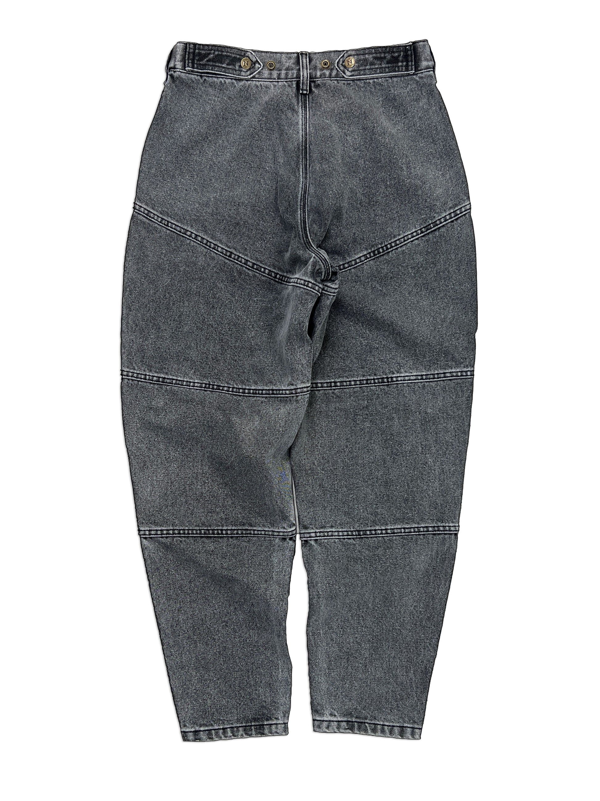 Carpenter Mule Ear Denim Pants, 100% cotton - 14 ounce denim, Navy, Tapered fit, Unisex, gender neutral, adjustable waist band allows for 2 inches of stretch and 2 inches of tightening, back side photo