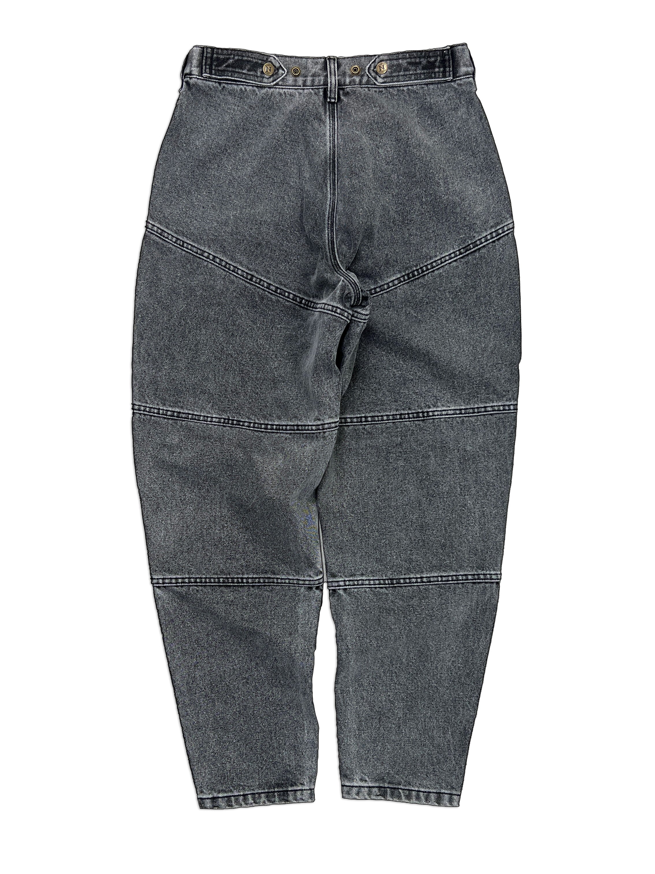 Carpenter Mule Ear Denim Pants, 100% cotton - 14 ounce denim, Navy, Tapered fit, Unisex, gender neutral, adjustable waist band allows for 2 inches of stretch and 2 inches of tightening, back side photo