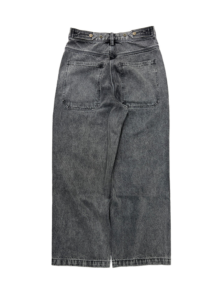 Straight Mule Ear Denim Pants
