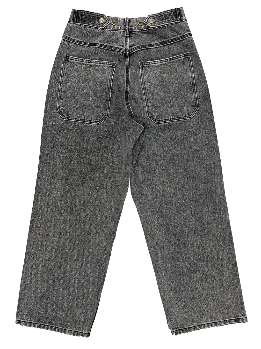Straight Mule Ear Denim Pants