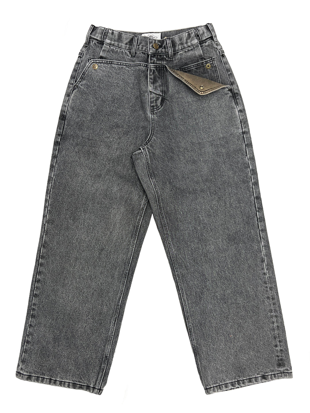 Straight Mule Ear Denim Pants