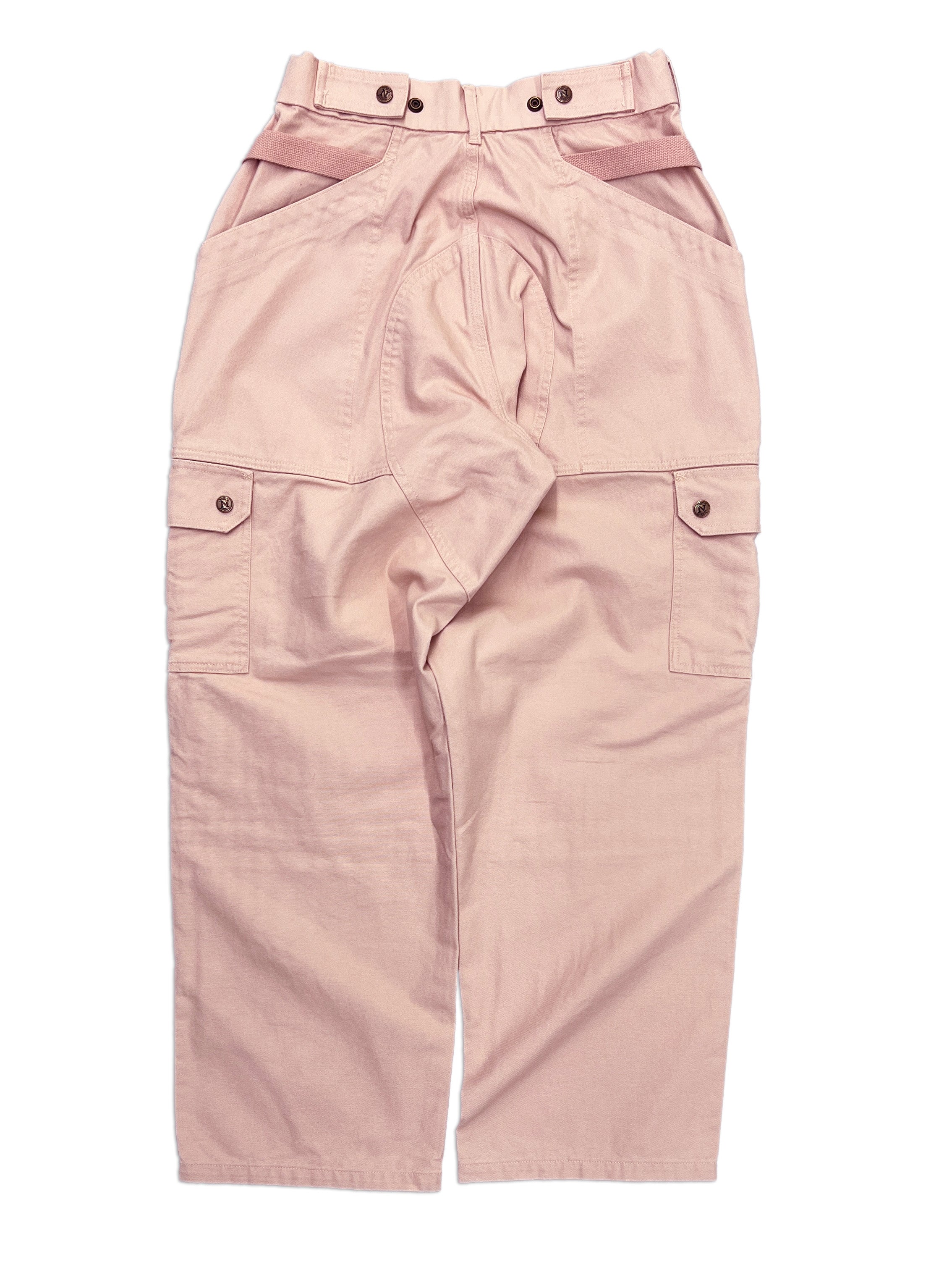 Blush Pink Straight Uniform Cargo Pants