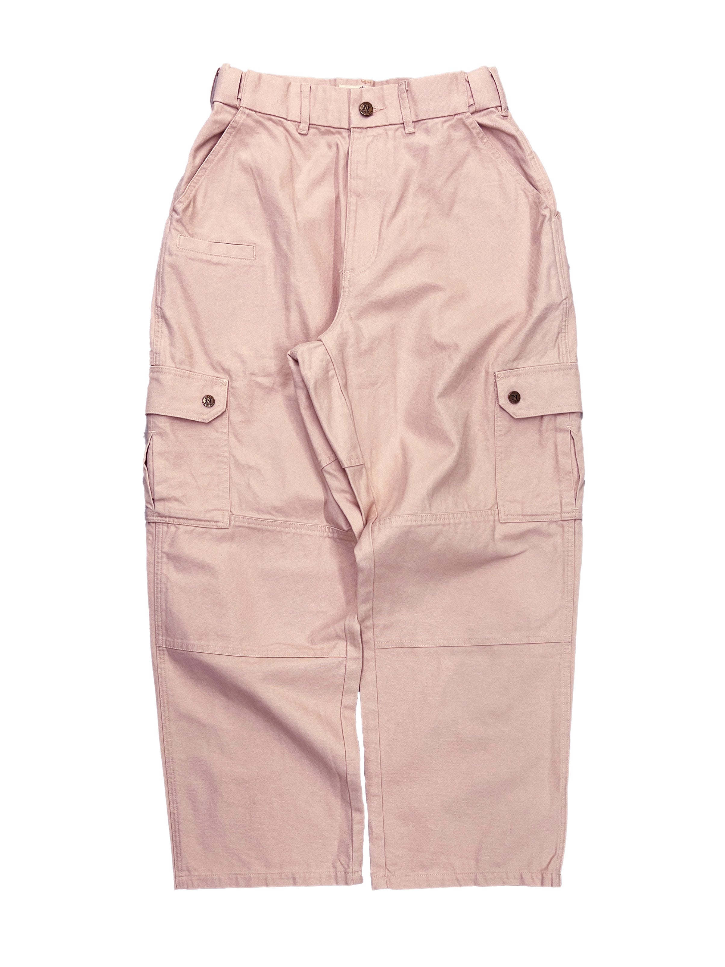 Blush Pink Straight Uniform Cargo Pants