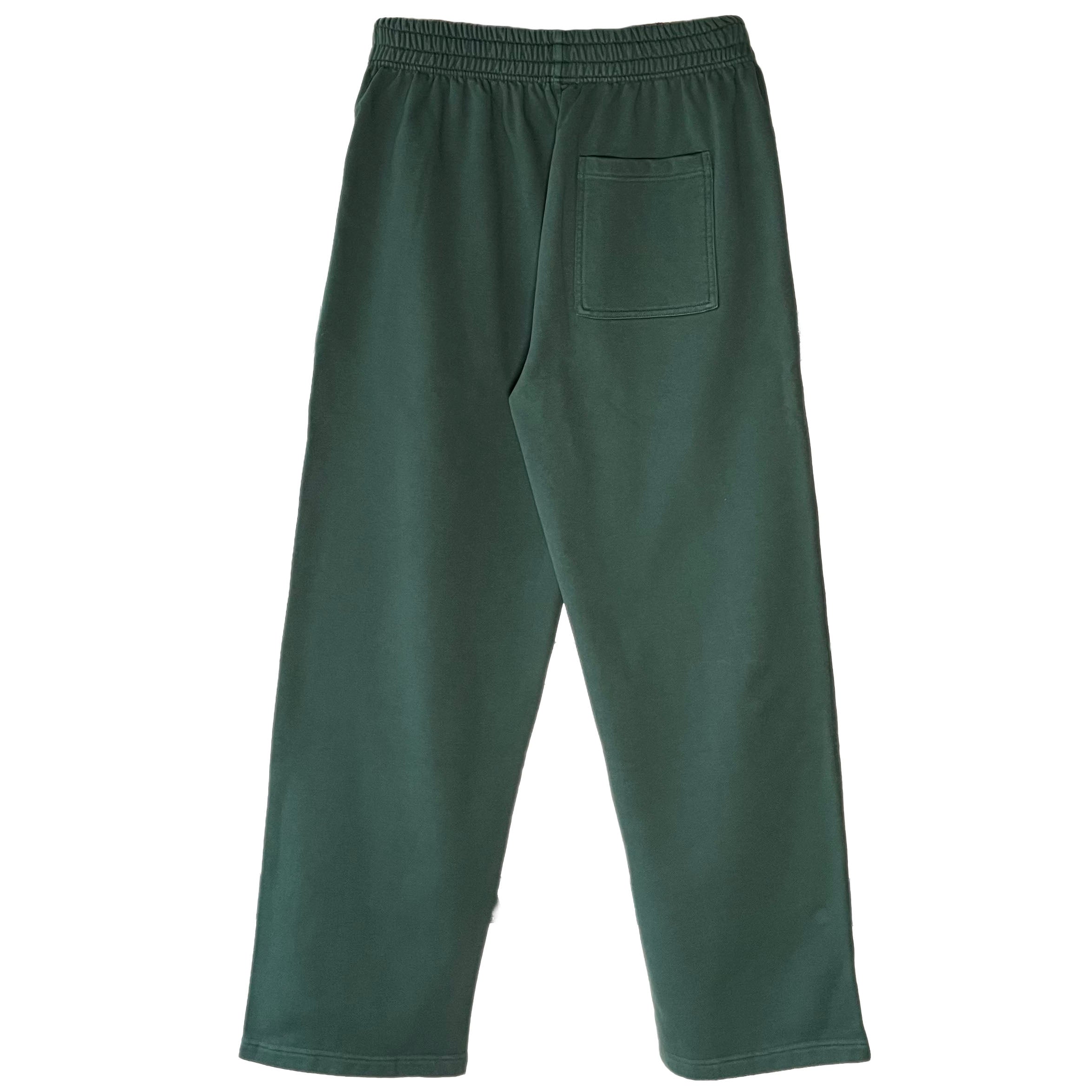 Dark Green Straight Sweat Pants