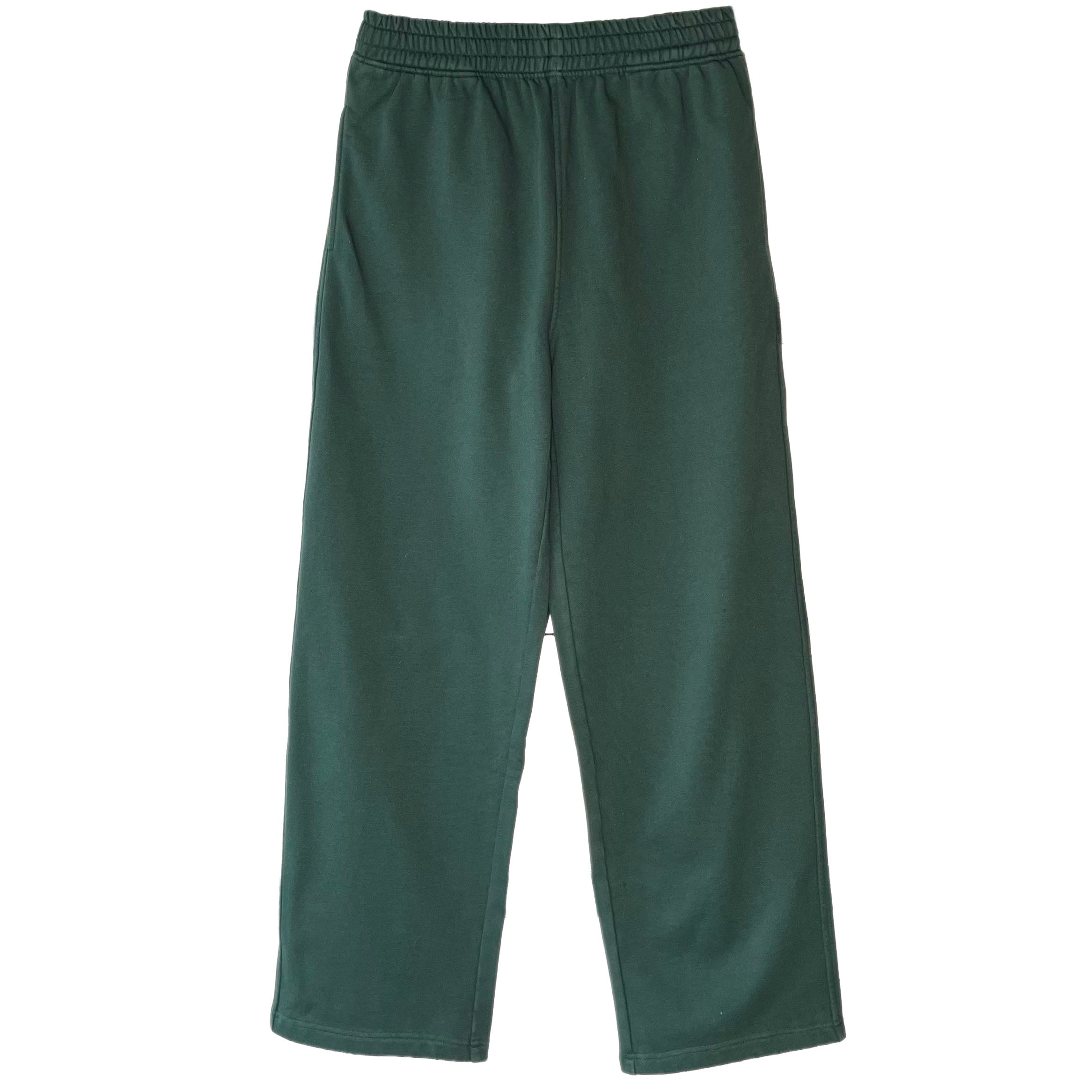 Dark Green Straight Sweat Pants