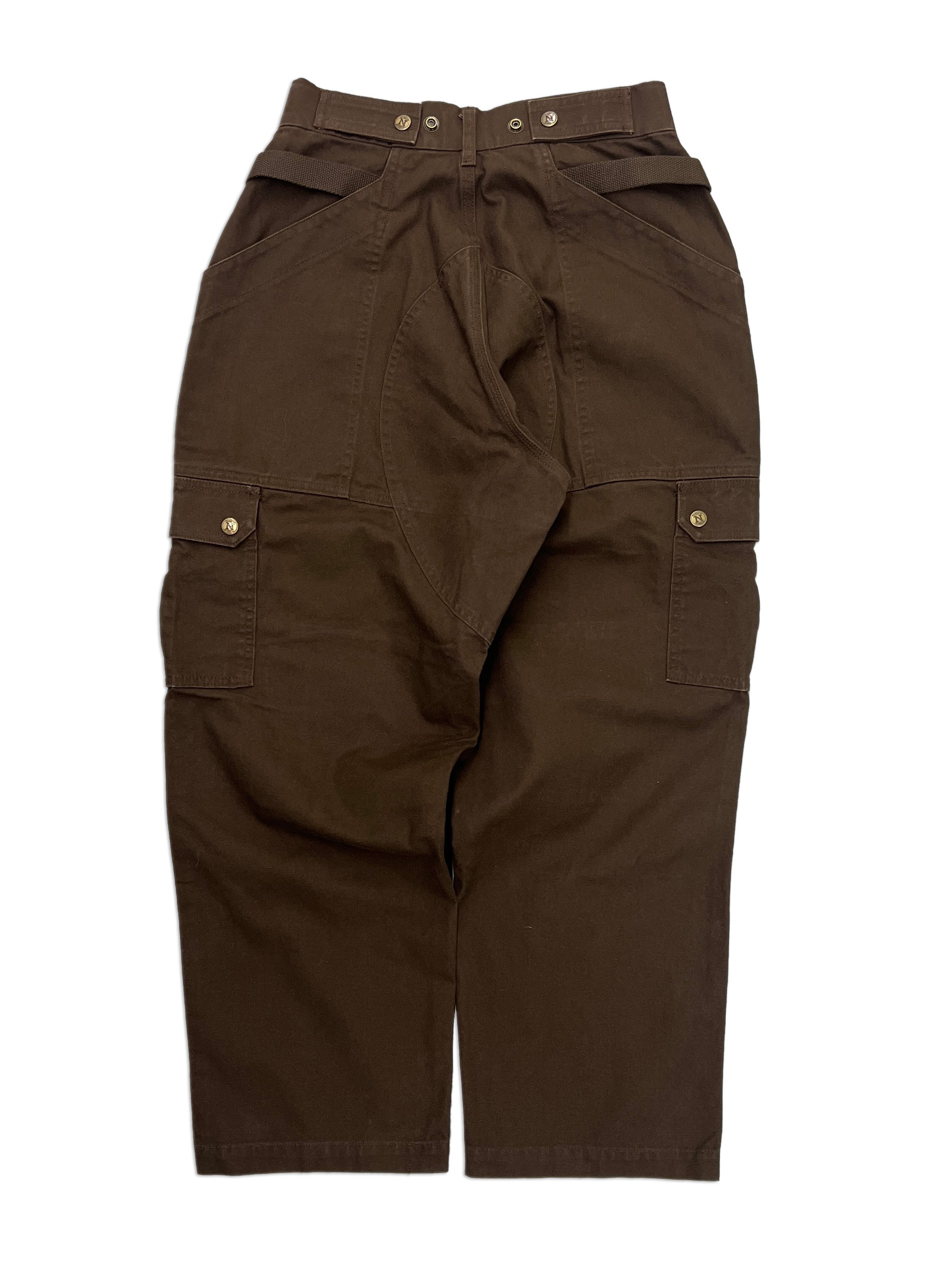 Dark Brown Straight Uniform Cargo Pants