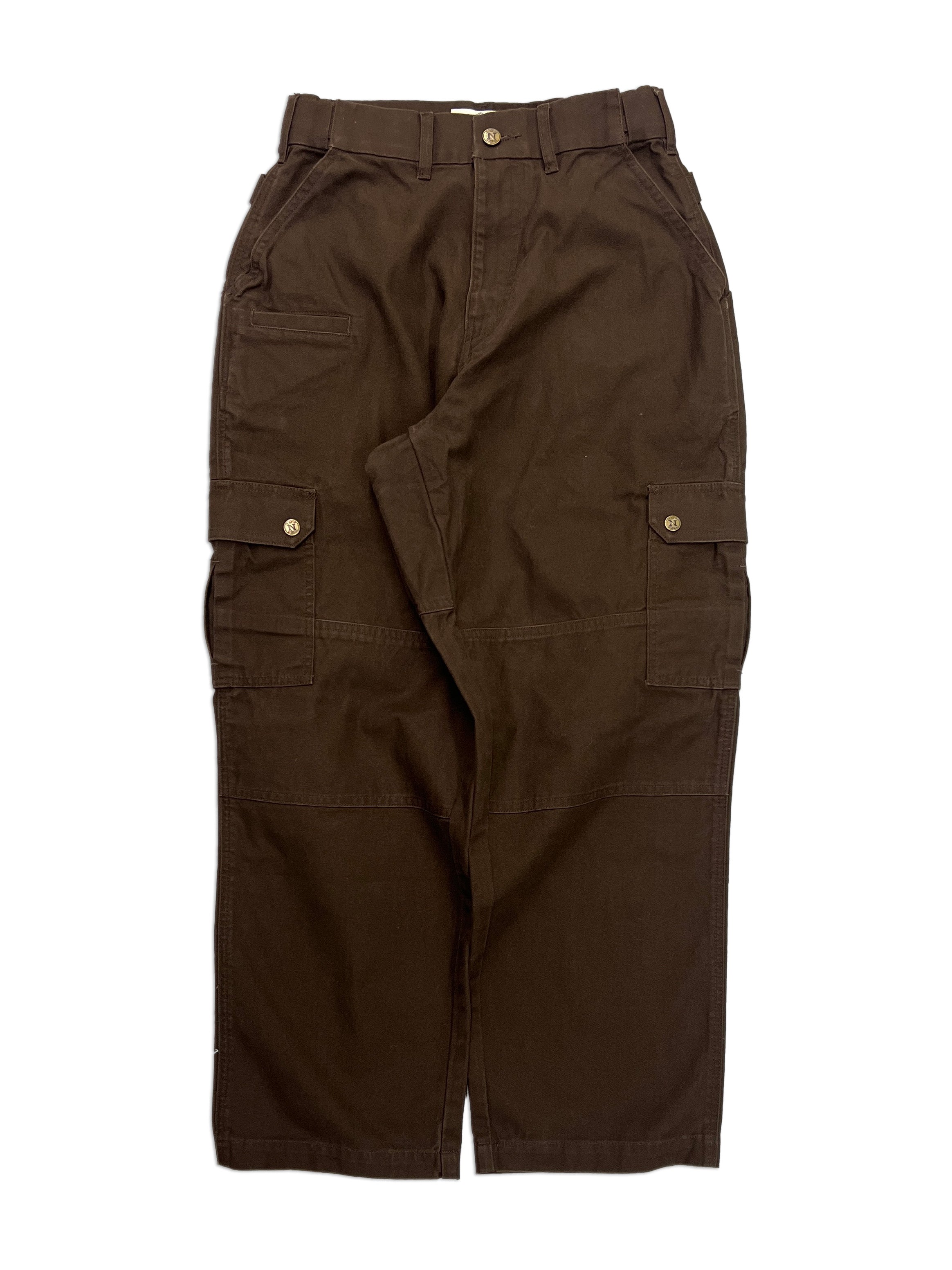 Dark Brown Straight Uniform Cargo Pants