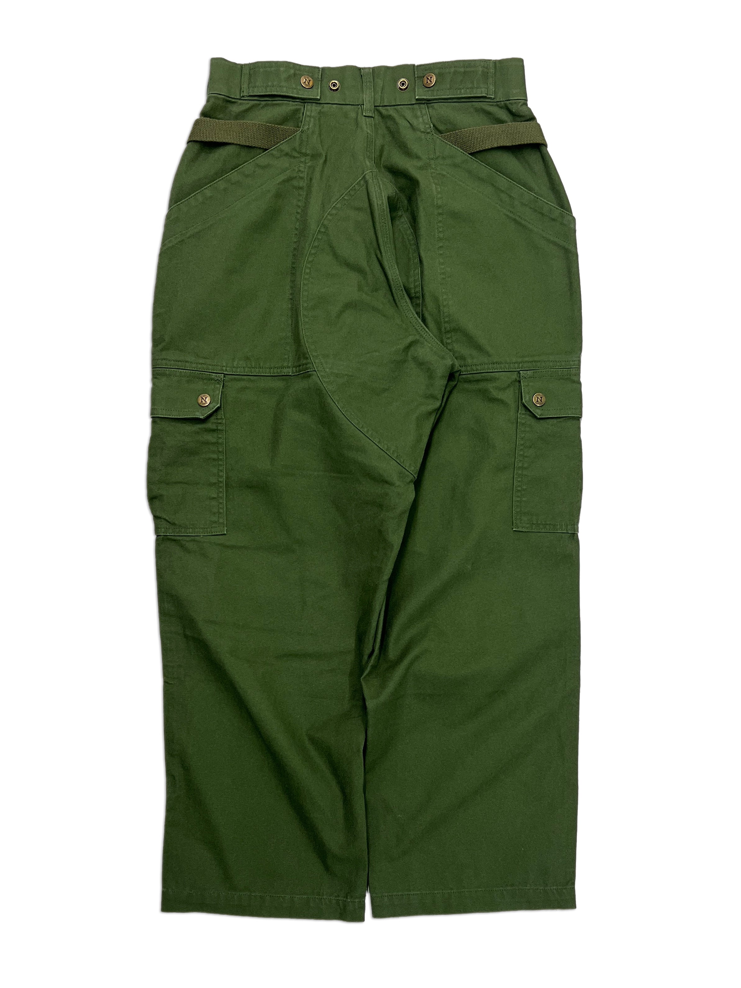Green Straight Uniform Cargo Pants