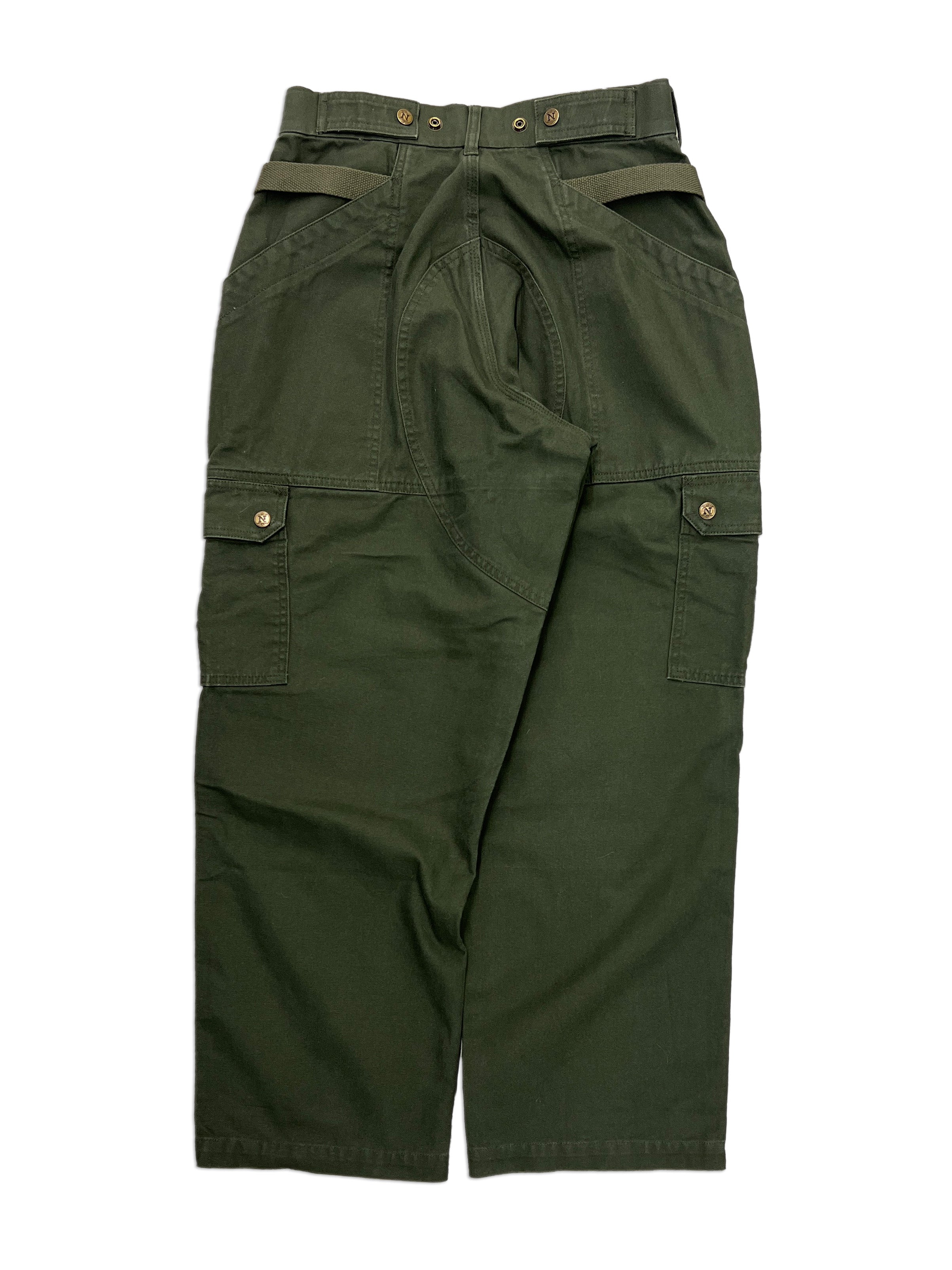 Dark Green Straight Uniform Cargo Pants