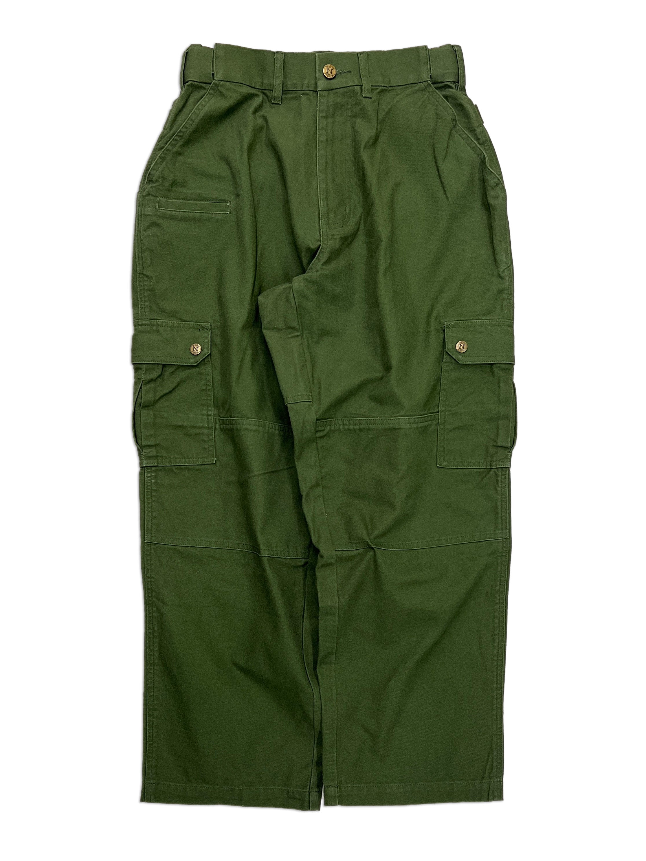 Green Straight Uniform Cargo Pants