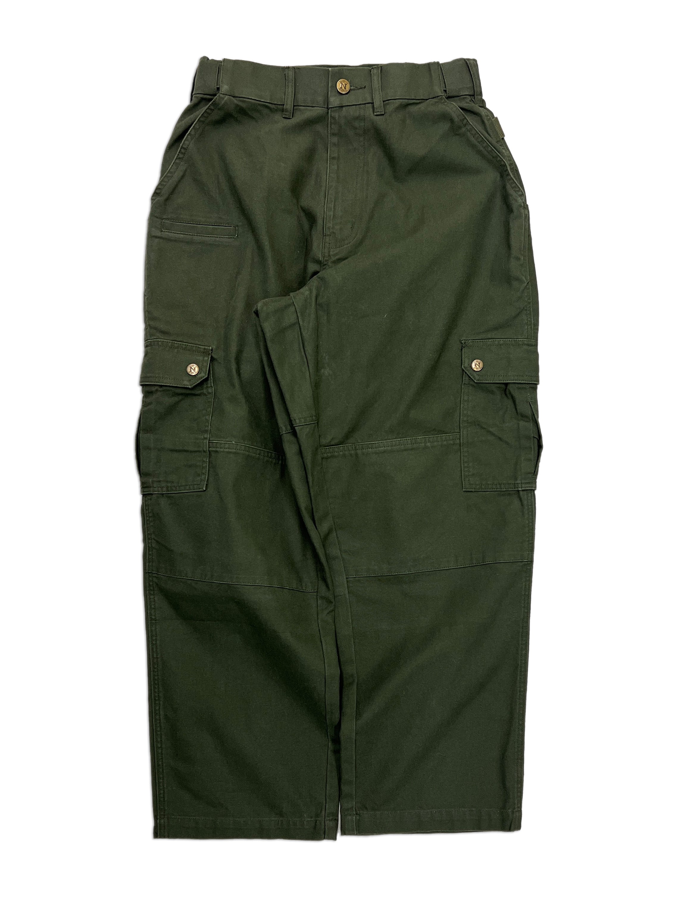 Dark Green Straight Uniform Cargo Pants