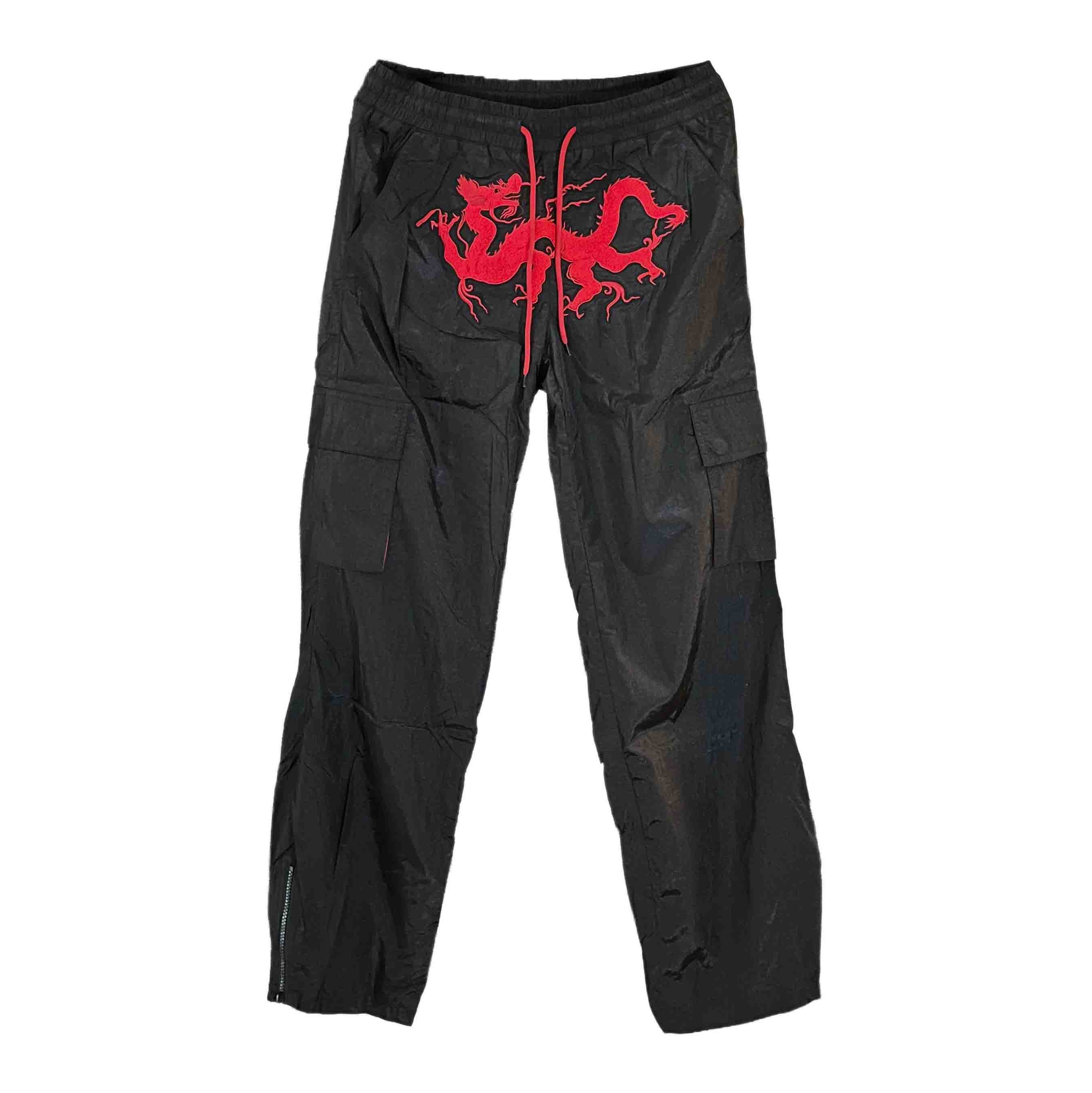 Waist: 30" x Inseam: 30" Mid Rise Nylon Track Pants-1