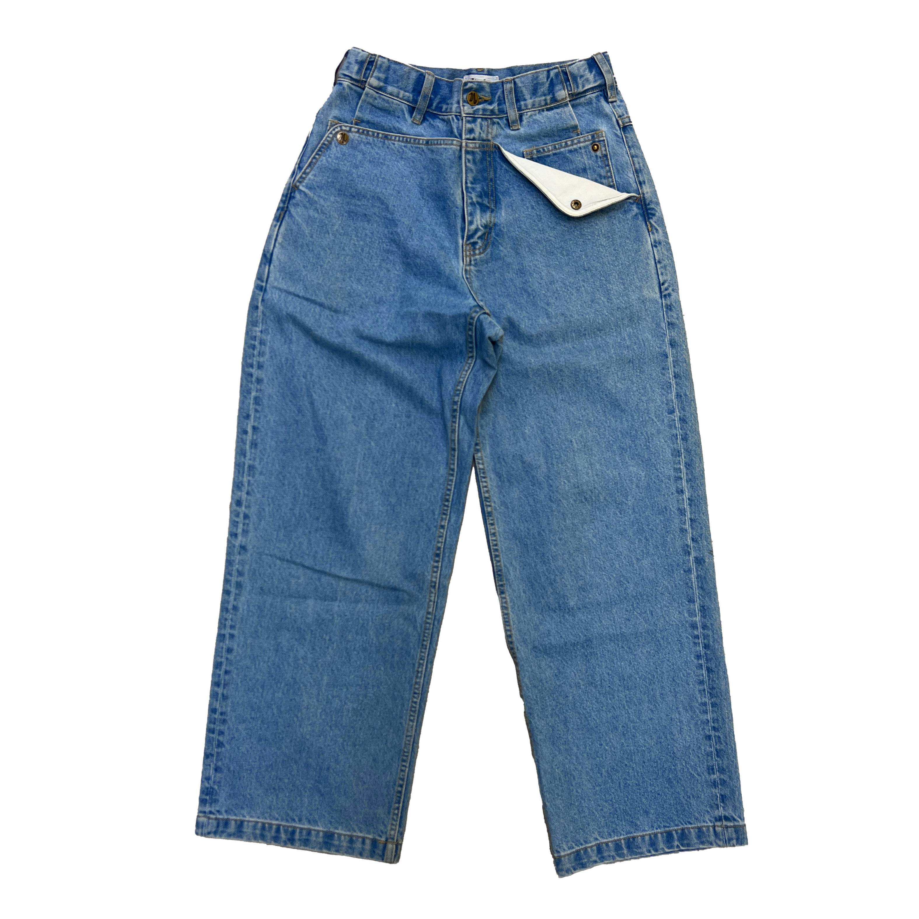 12 oz Light Blue Straight Mule Ear Denim Pants (old style)