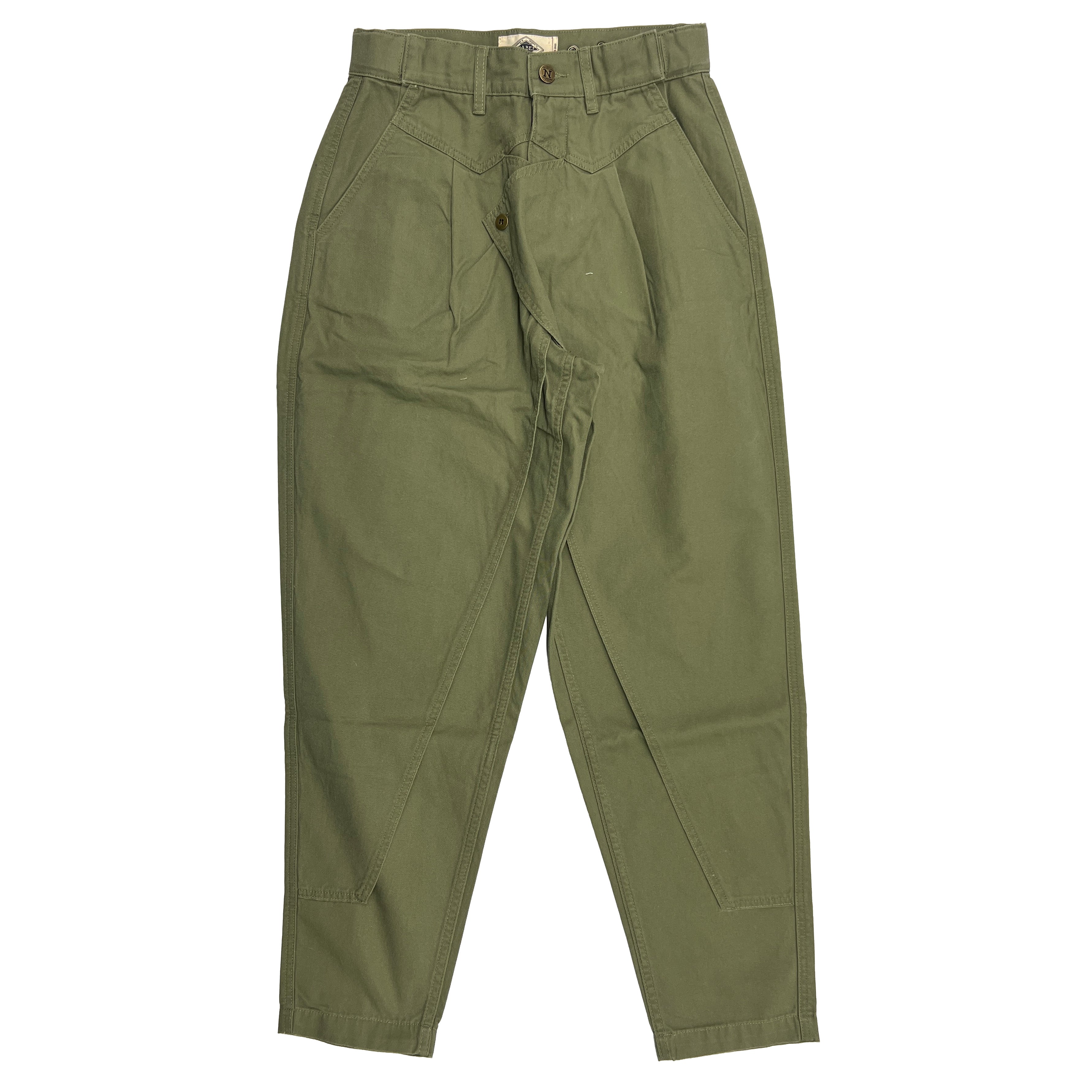 Unreleased Sample - W28 x L29 - 13” Rise - 40” Hip - 25” Thigh- Green Cargo Culotte Tapered Fit