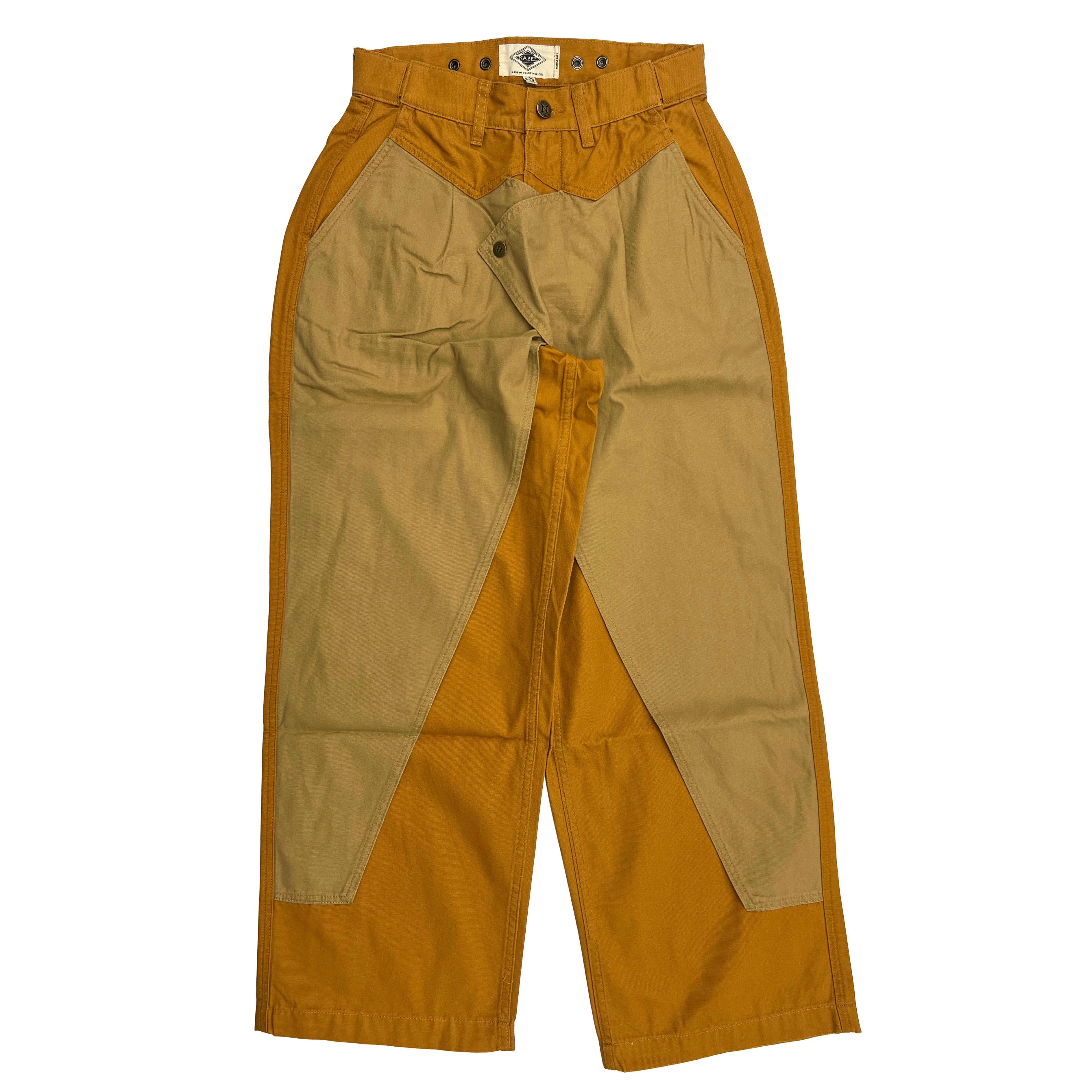 Unreleased Sample - W28 x L29 - 13” Rise - 40” Hip - 25” Thigh- Burnt Orange/Sand Cargo Culotte Straight Fit
