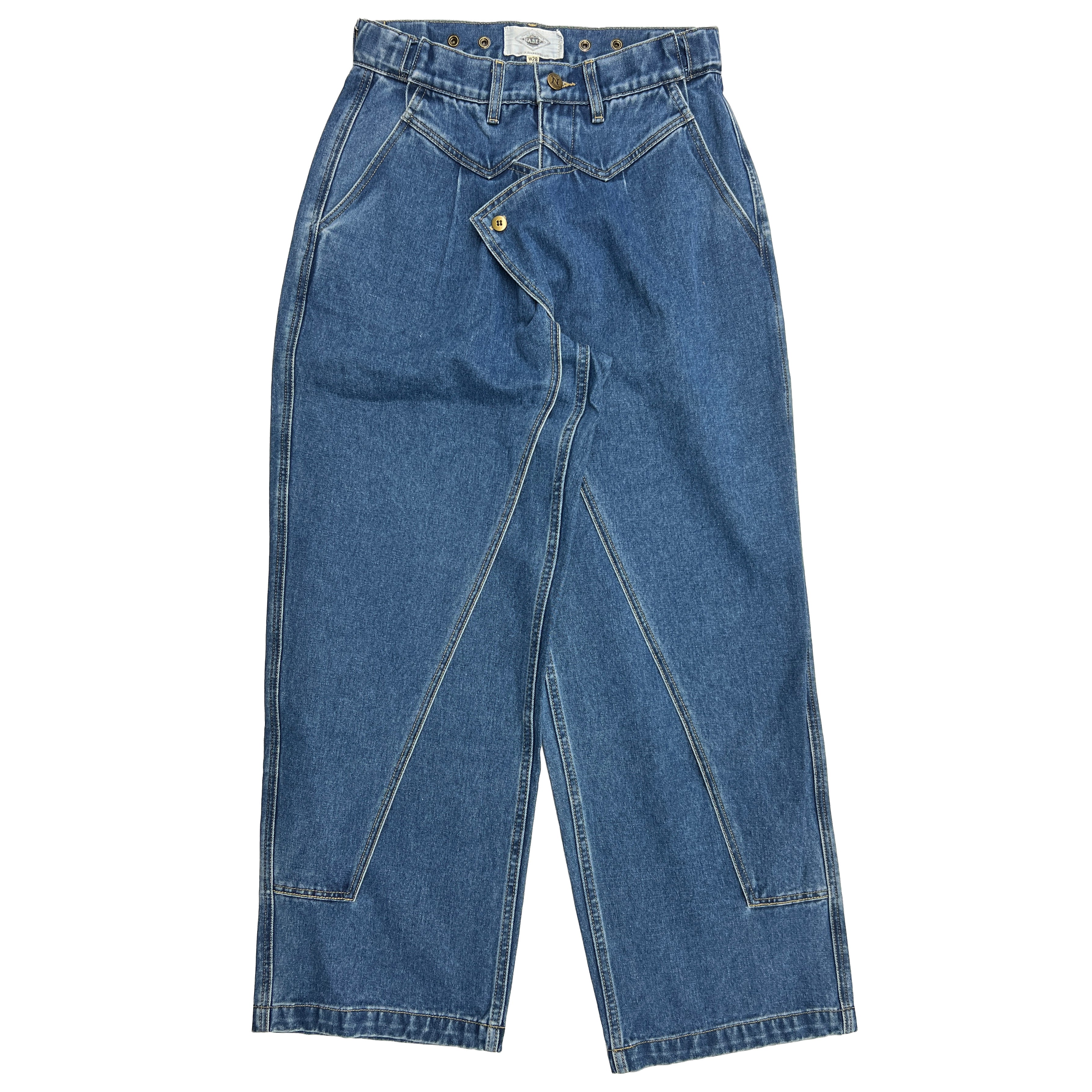 Unreleased Sample - W28 x L29 - 13” Rise - 40” Hip - 25” Thigh- Navy Culotte Straight Fit