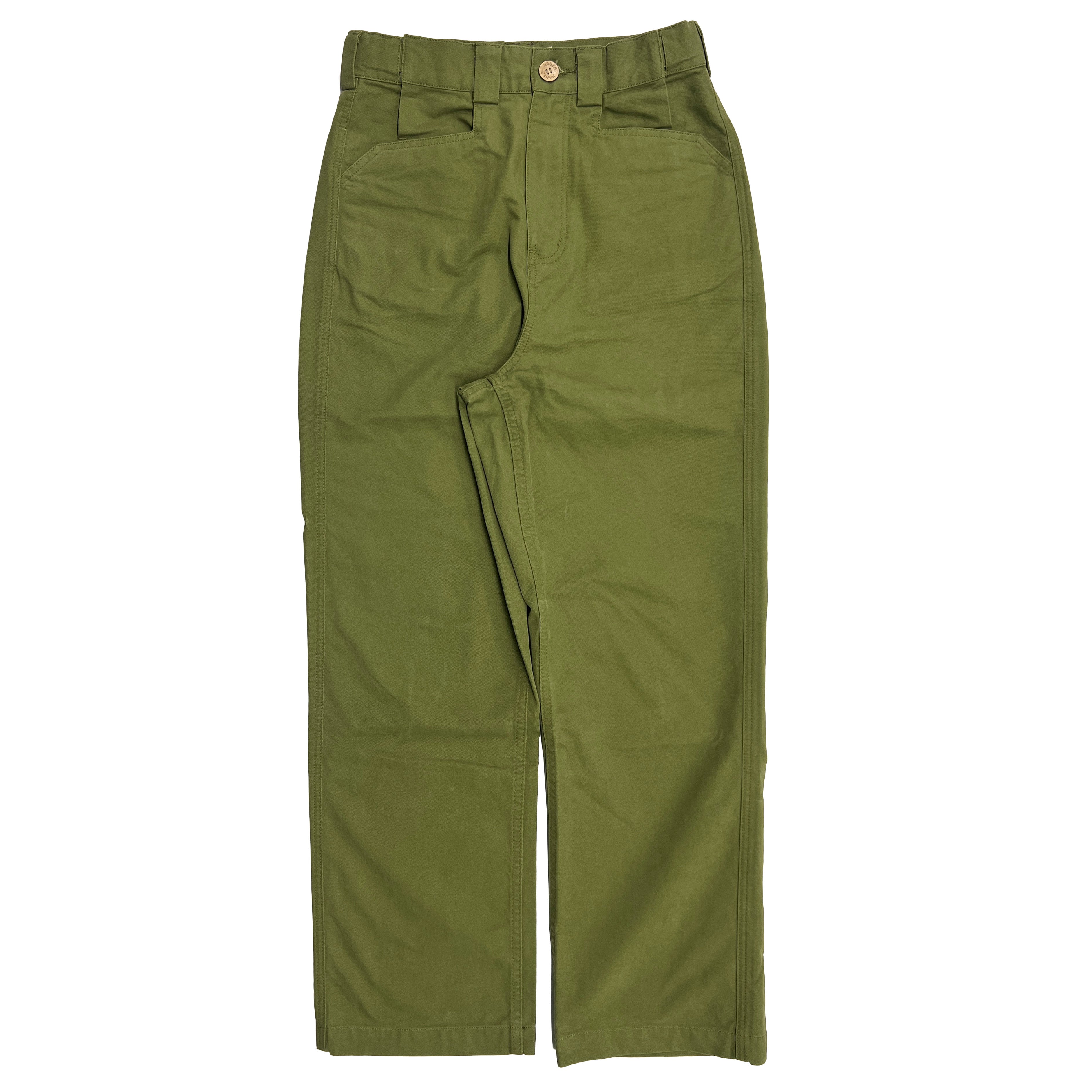 Unreleased Sample - W28 x L28 - 15” Rise - 36” Hip - 22” Thigh - Green - Chino