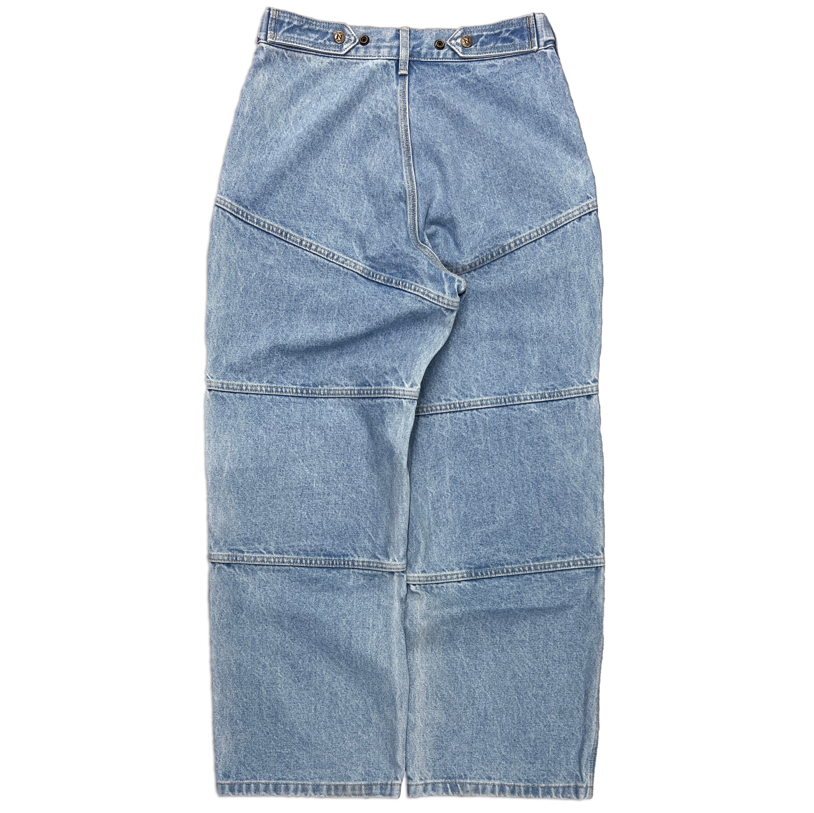 Light Blue Carpenter Straight Mule Ear Denim Pants