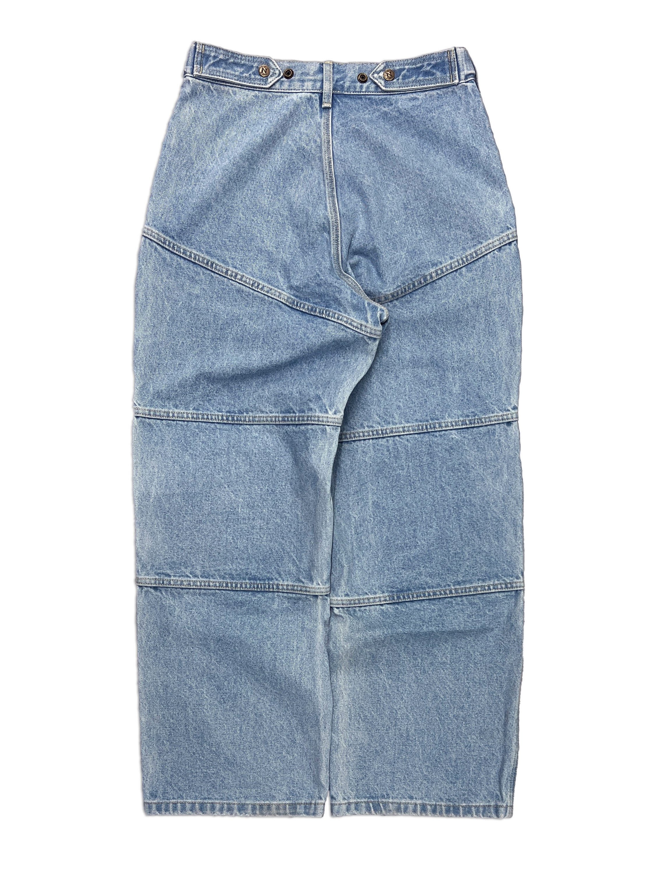 Light Blue Carpenter Straight Mule Ear Denim Pants