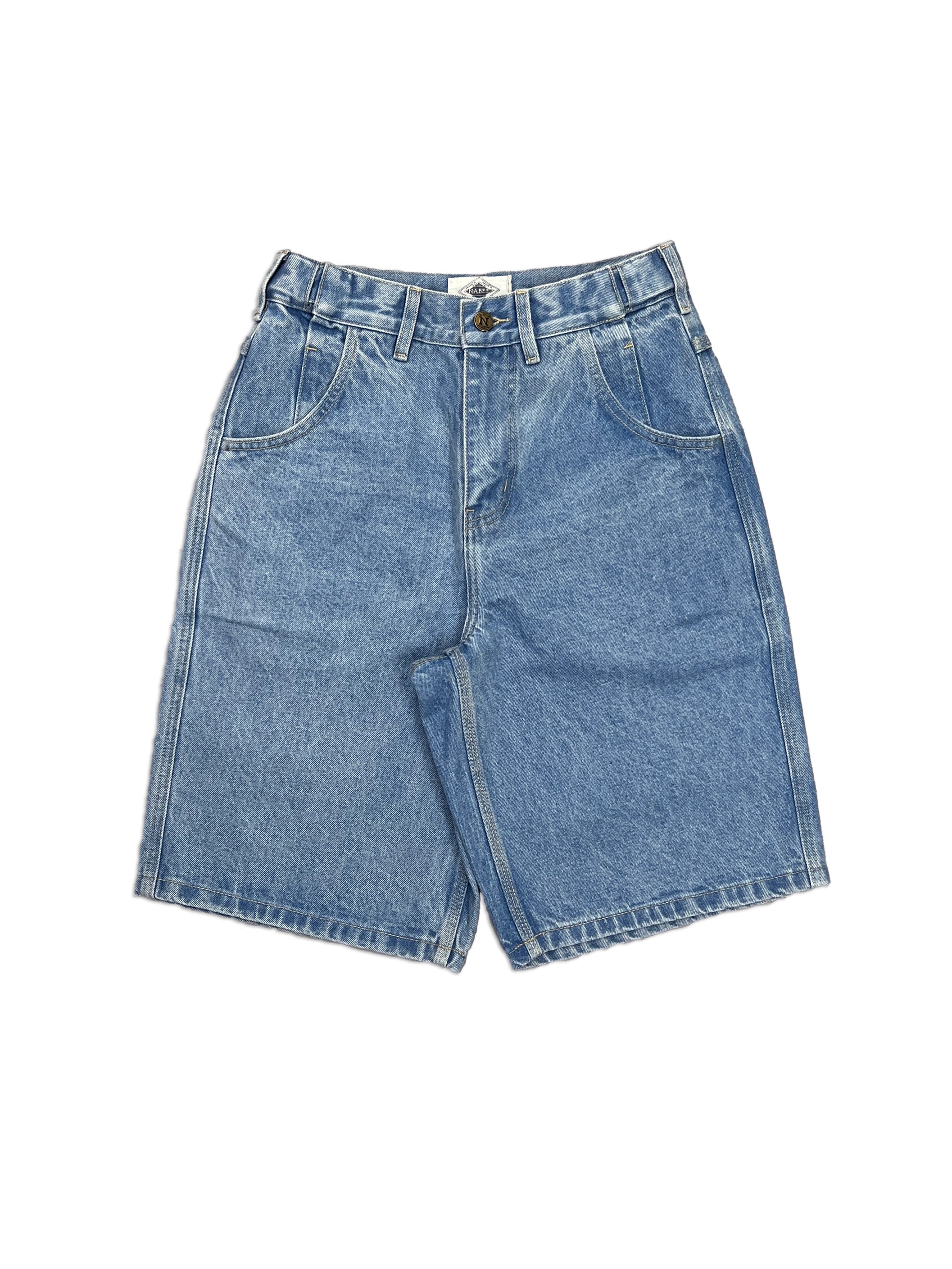 Standard Issue Denim Shorts, 100% cotton - 14 ounce denim, Light Blue, Straight fit, Unisex, gender neutral, adjustable waist band allows for 2 inches of stretch and 2 inches of tightening.