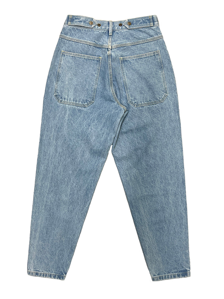 Tapered Mule Ear Denim Pants