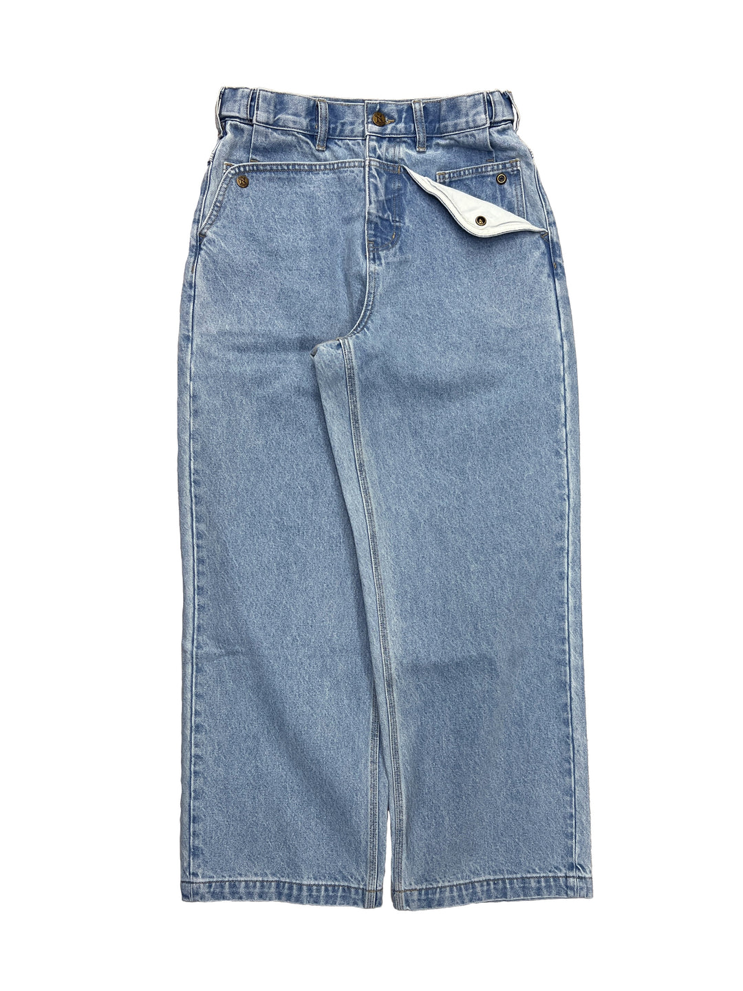 Straight Mule Ear Denim Pants