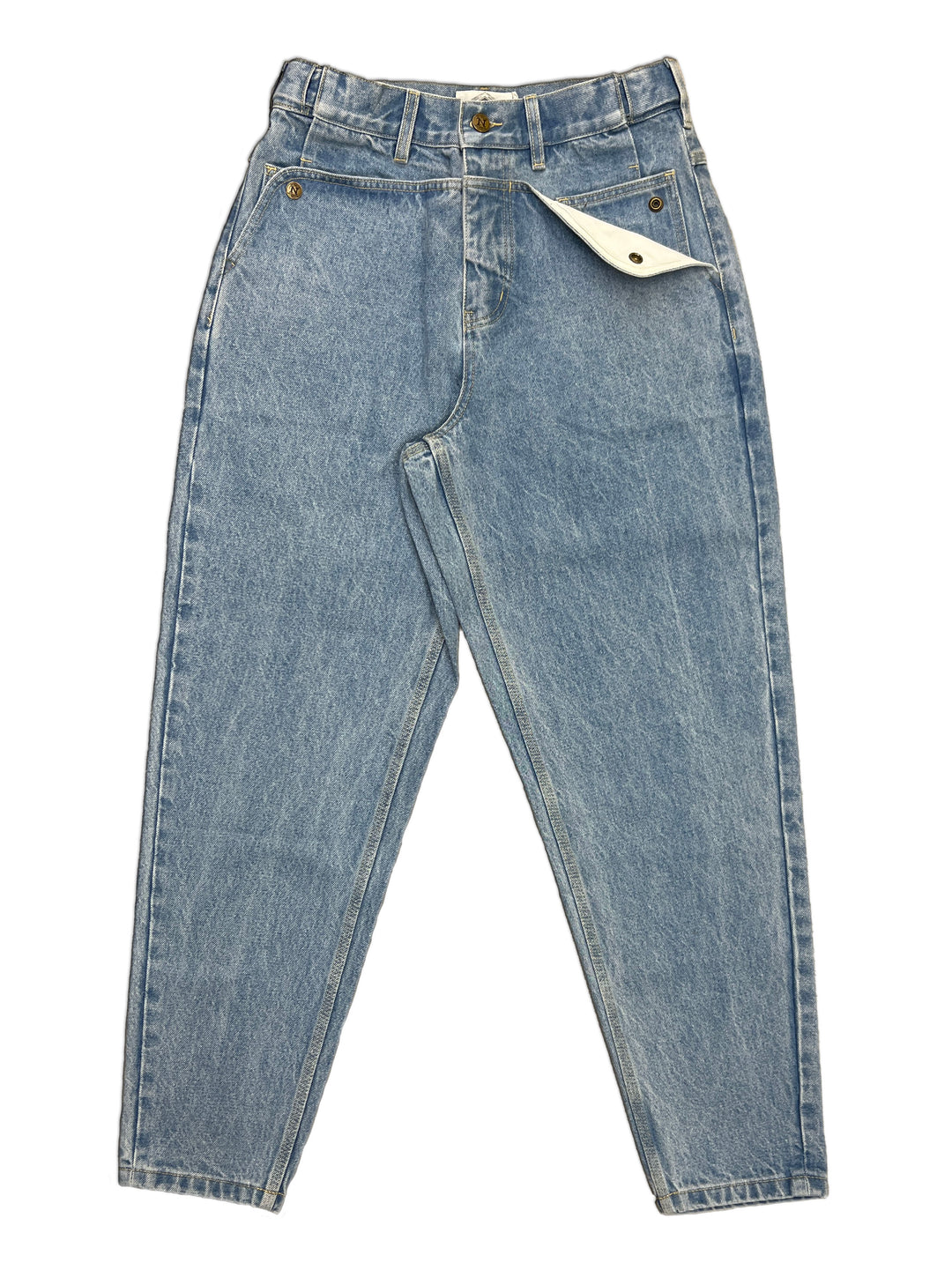 Tapered Mule Ear Denim Pants