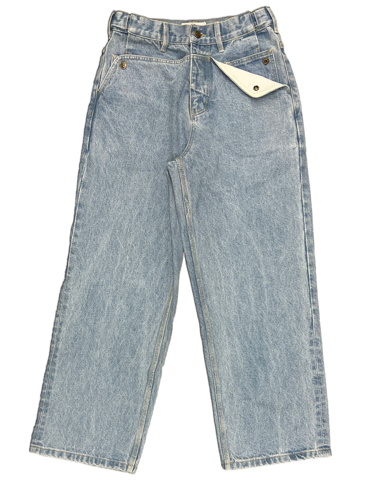 Straight Mule Ear Denim Pants