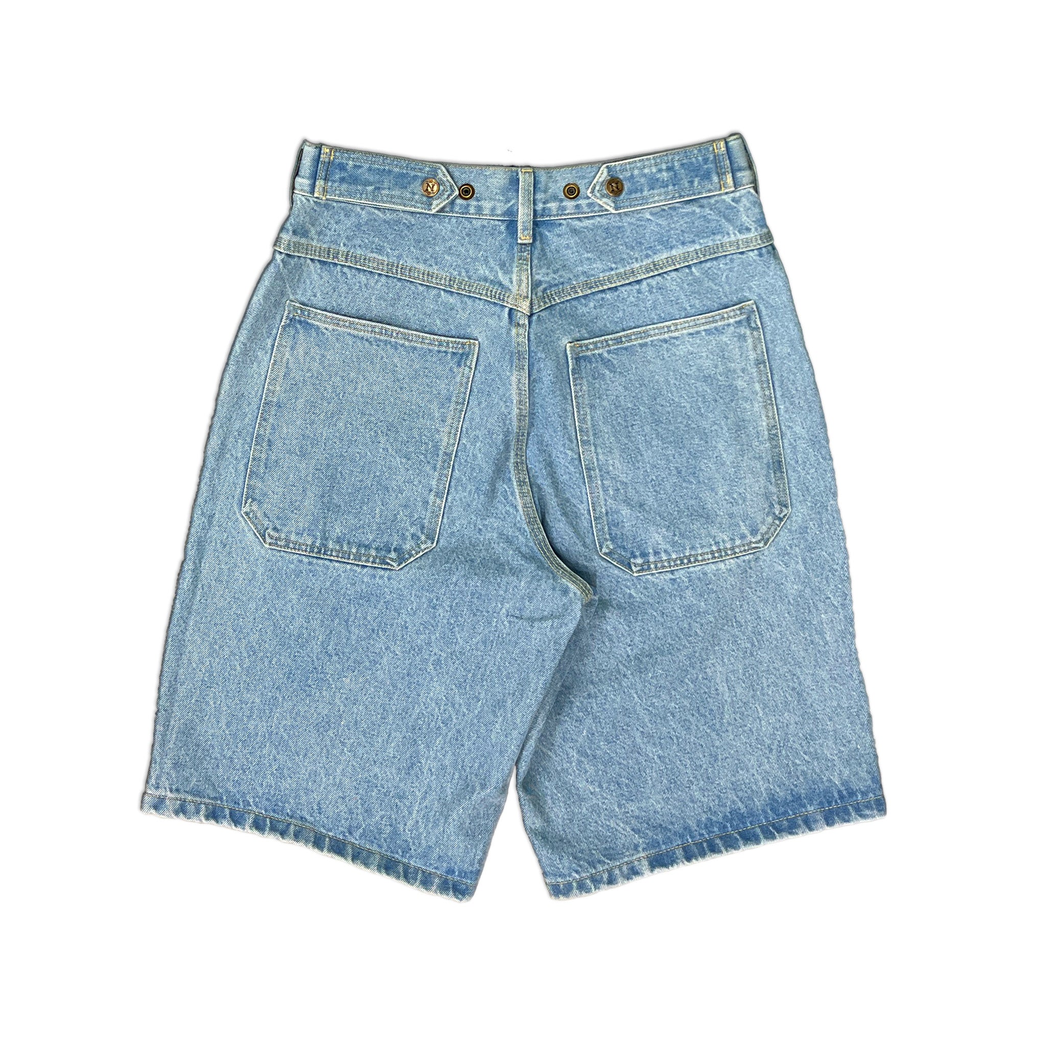 Light Blue Mule Ear Denim Shorts