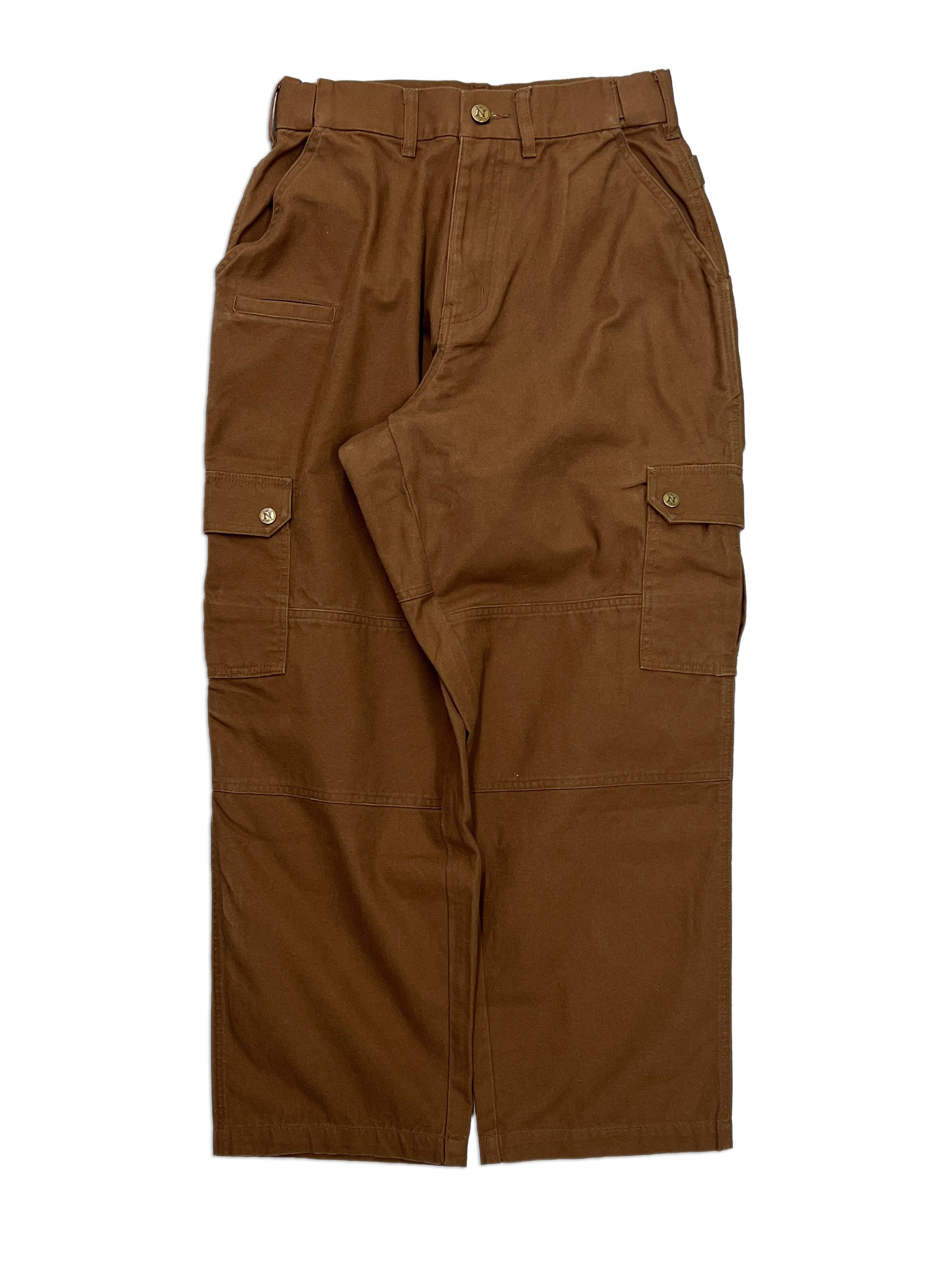 Brown Straight Uniform Cargo Pants