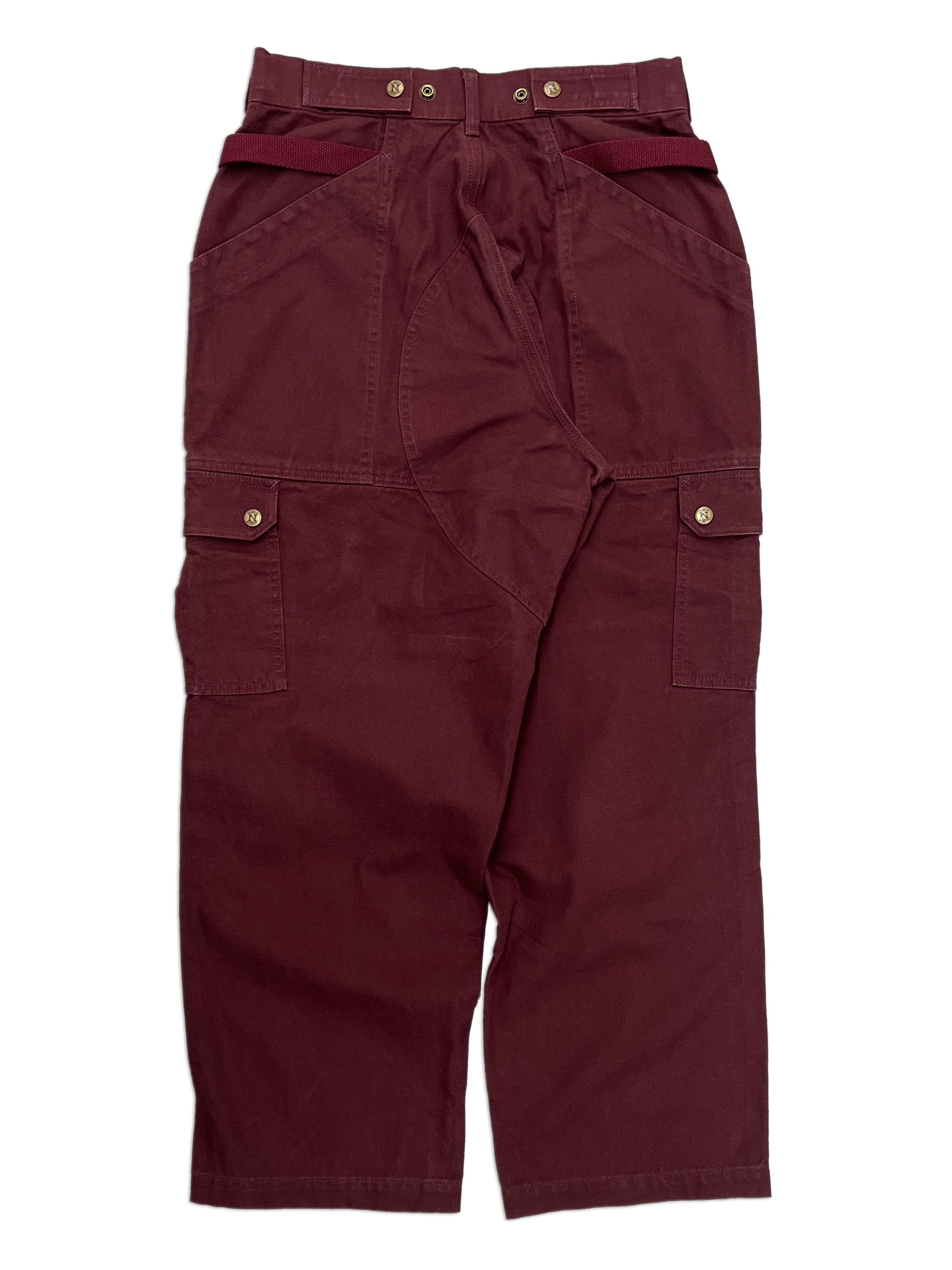Maroon Straight Uniform Cargo Pants