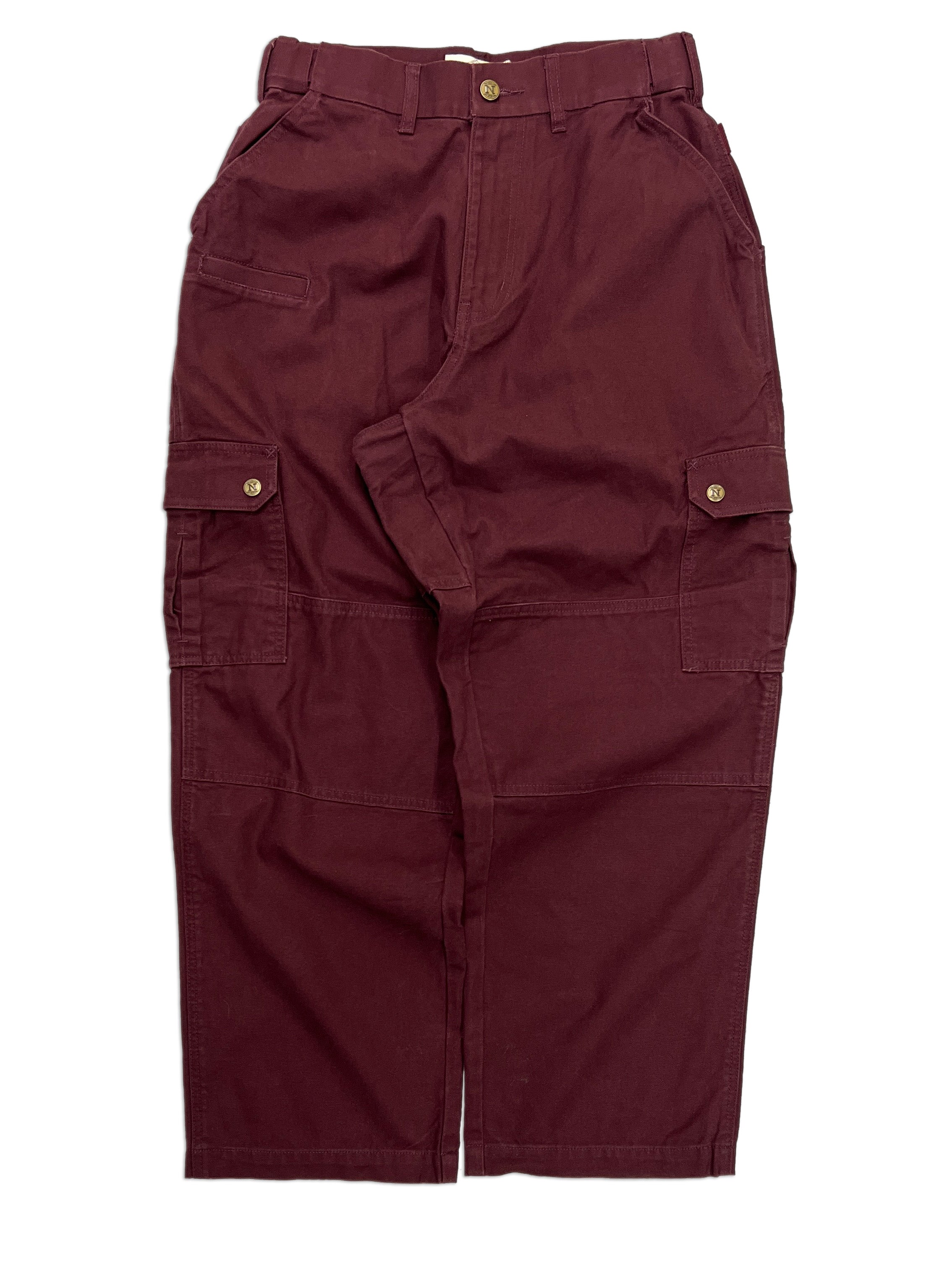 Maroon Straight Uniform Cargo Pants