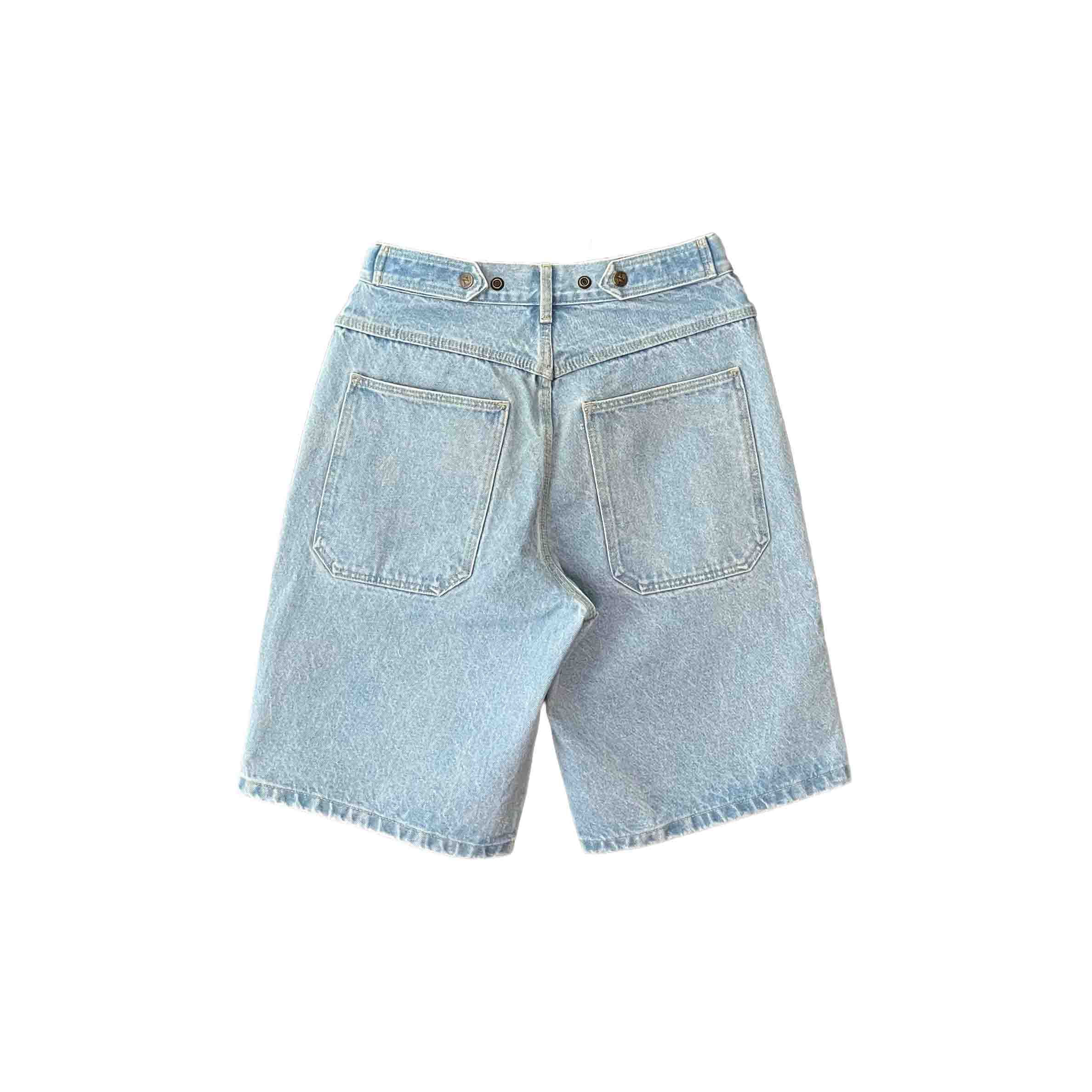 Waist: 29" x Inseam: 11" Light Blue Mule Ear Denim Shorts-2