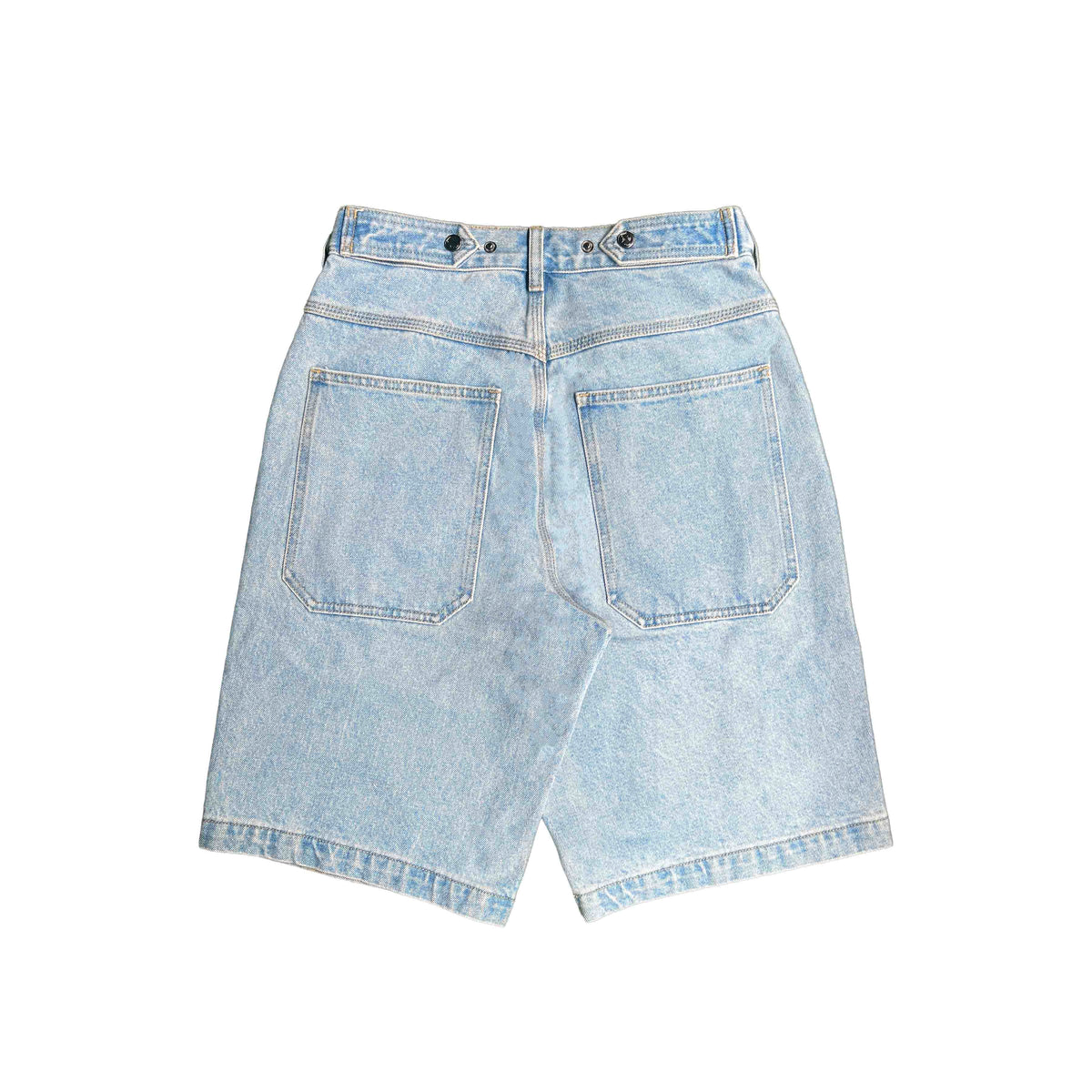 Light Blue Mule Ear Denim Shorts-thumbmail-2