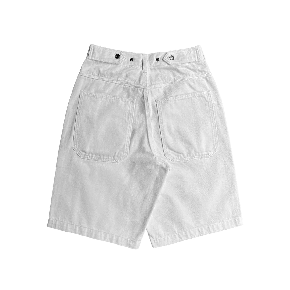 White Mule Ear Denim Shorts-thumbmail-2