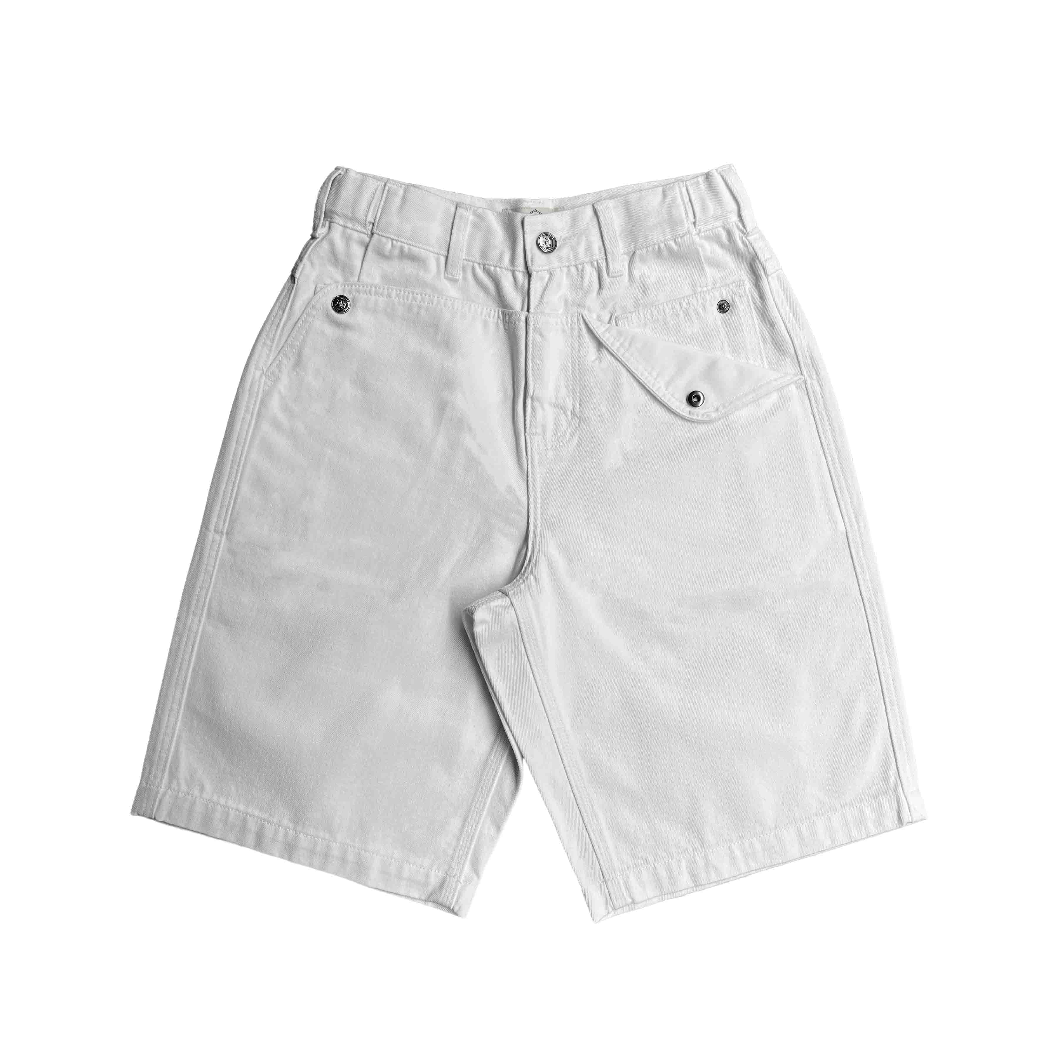 White Mule Ear Denim Shorts